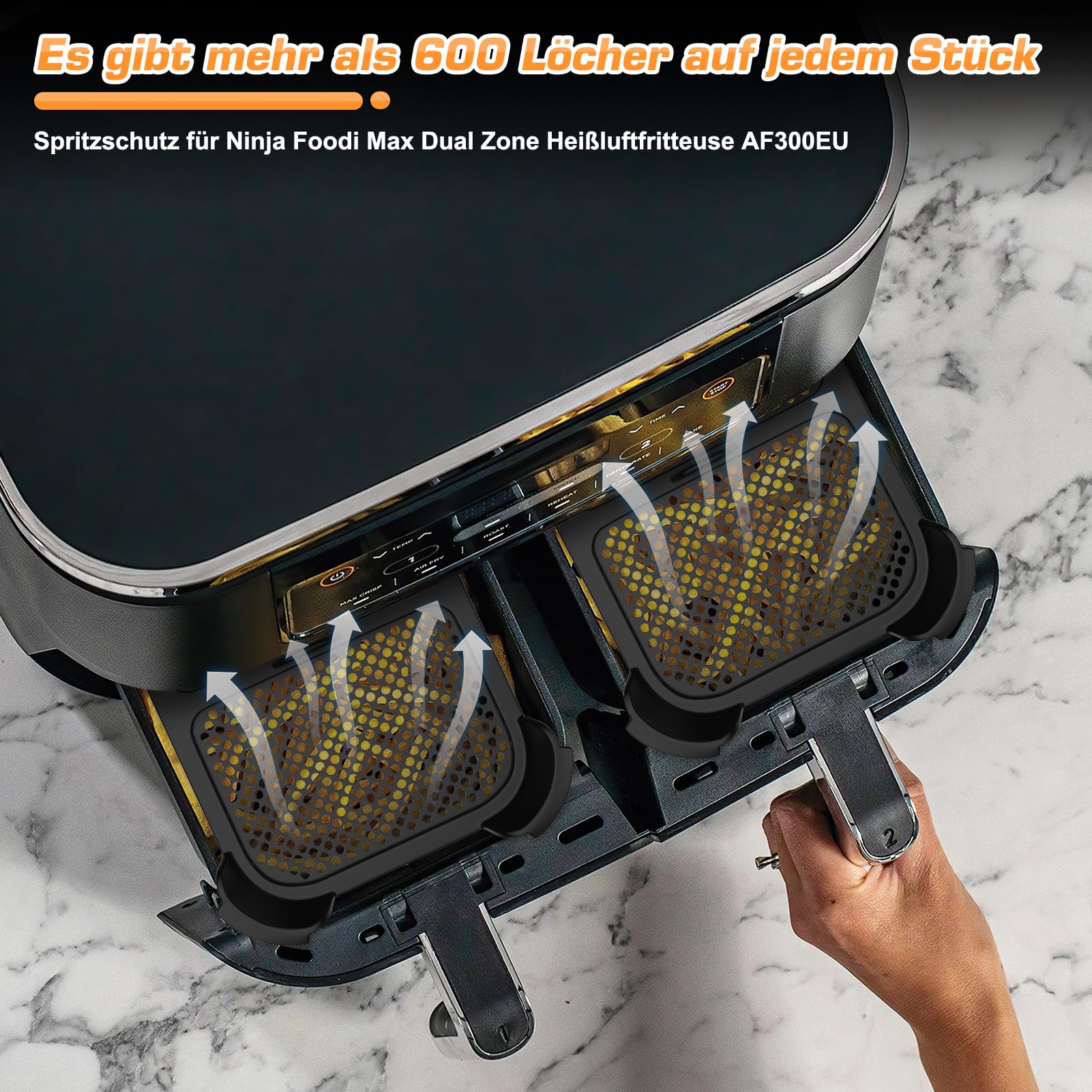 2 Protections Anti-éclaboussures En Silicone Pour Friteuse à Air Ninja AF400EU/AF451EU - Compatible DZ401, Facile à Nettoyer