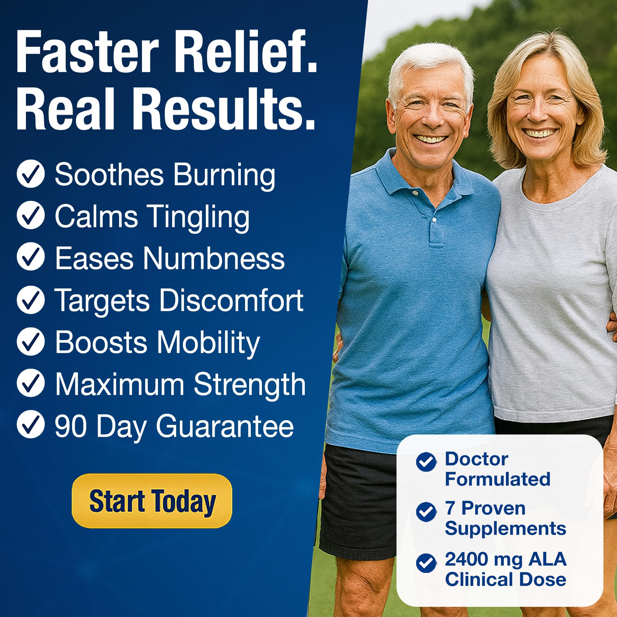 Nerve Relief Neuropathy & Sciatica Support Supplement with 2400 mg Alpha Lipoic Acid to Reduce Nerve Discomfort in Hands, Feet, Legs & Toes – 2400mg ALA, B1, B6, B12, Magnesium, Turmeric – 60 Capsules — Amazon image 5