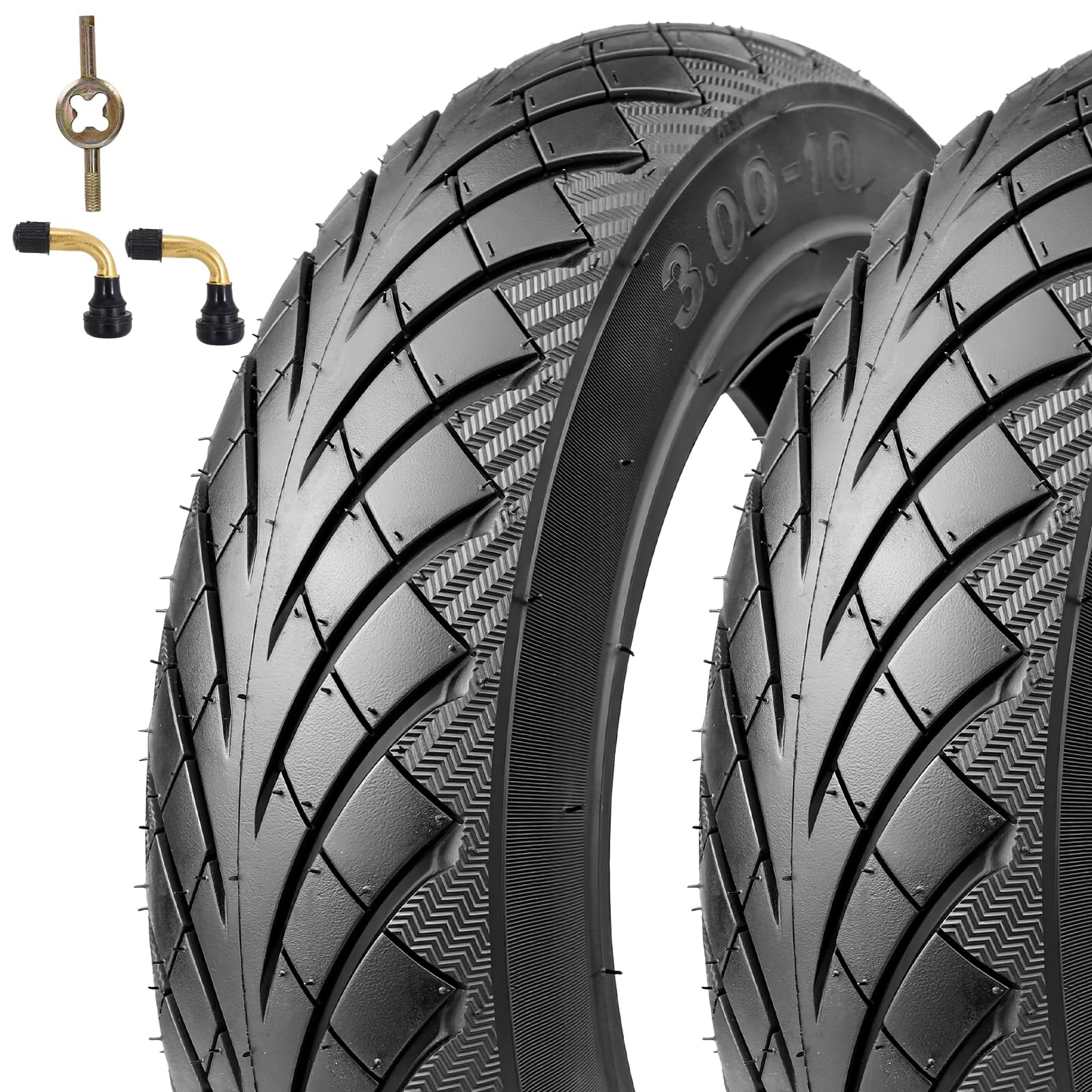 MEGHNA 3.00-10 Tubeless Tyre for Electric Bike/Electric Scooter and Urban Scooter | TL 10 Inch Tyre | Fits 2.15x10 Rims | Grip and Durability (2 Pieces)