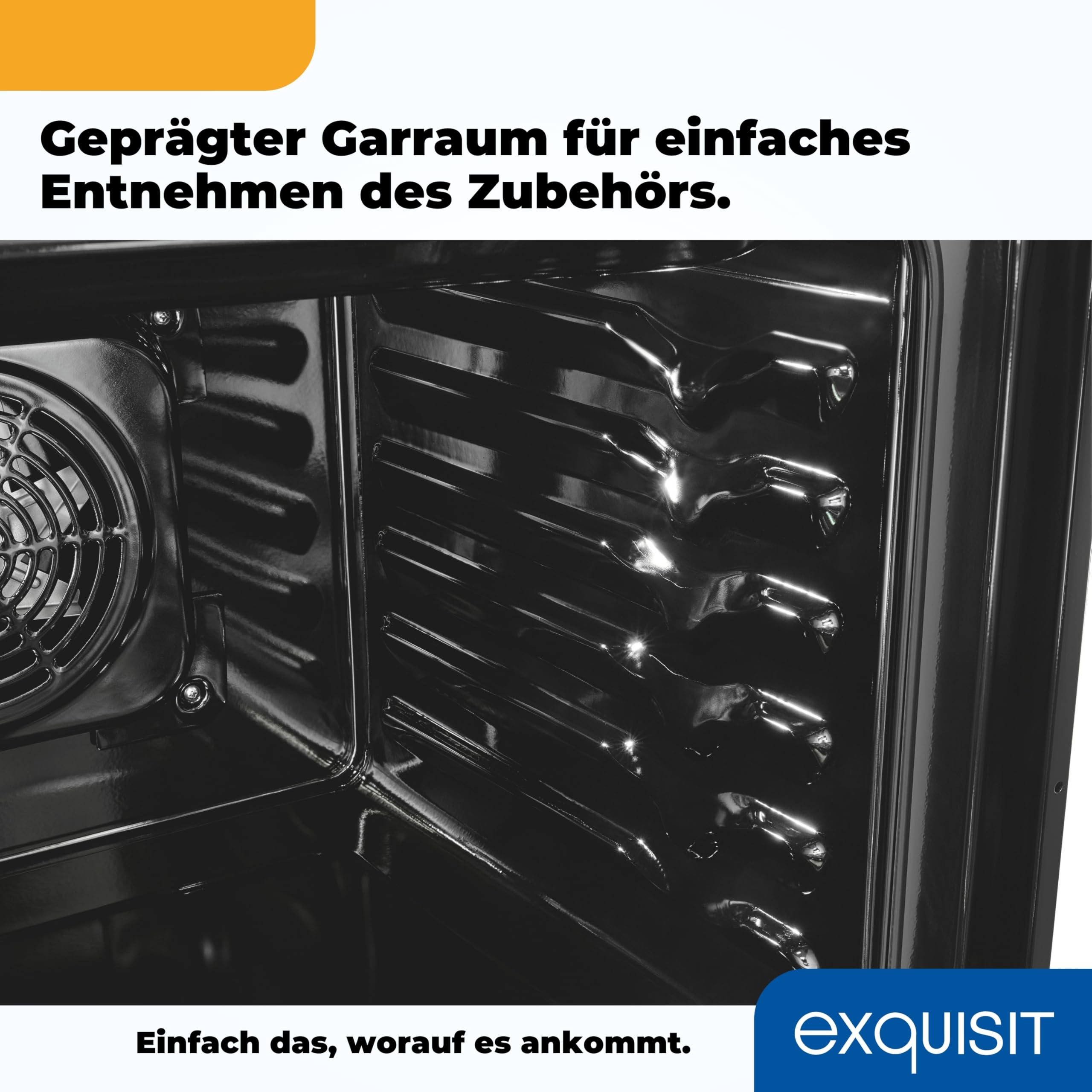 Exquisit Herd-Set EHE256-U-020-Set schwarz | EEK: A | 59,0 l Garraum | Glaskeramik Kochfeld | Herd-Set 60 cm