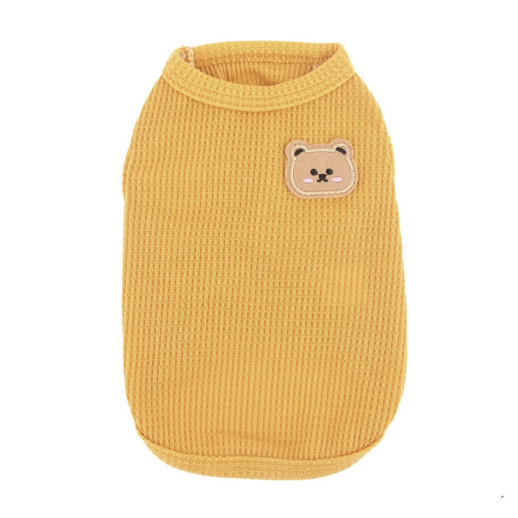 Zunea Dog Shirts for Small Dogs Summer Vest T-Shirt Soft Breathable Puppy Clothes Basic Tee Shirt Pet Sleeveless Tank Top Chihuahua Yorkie Cat Sweatshirt Apparel Yellow S - Image 3