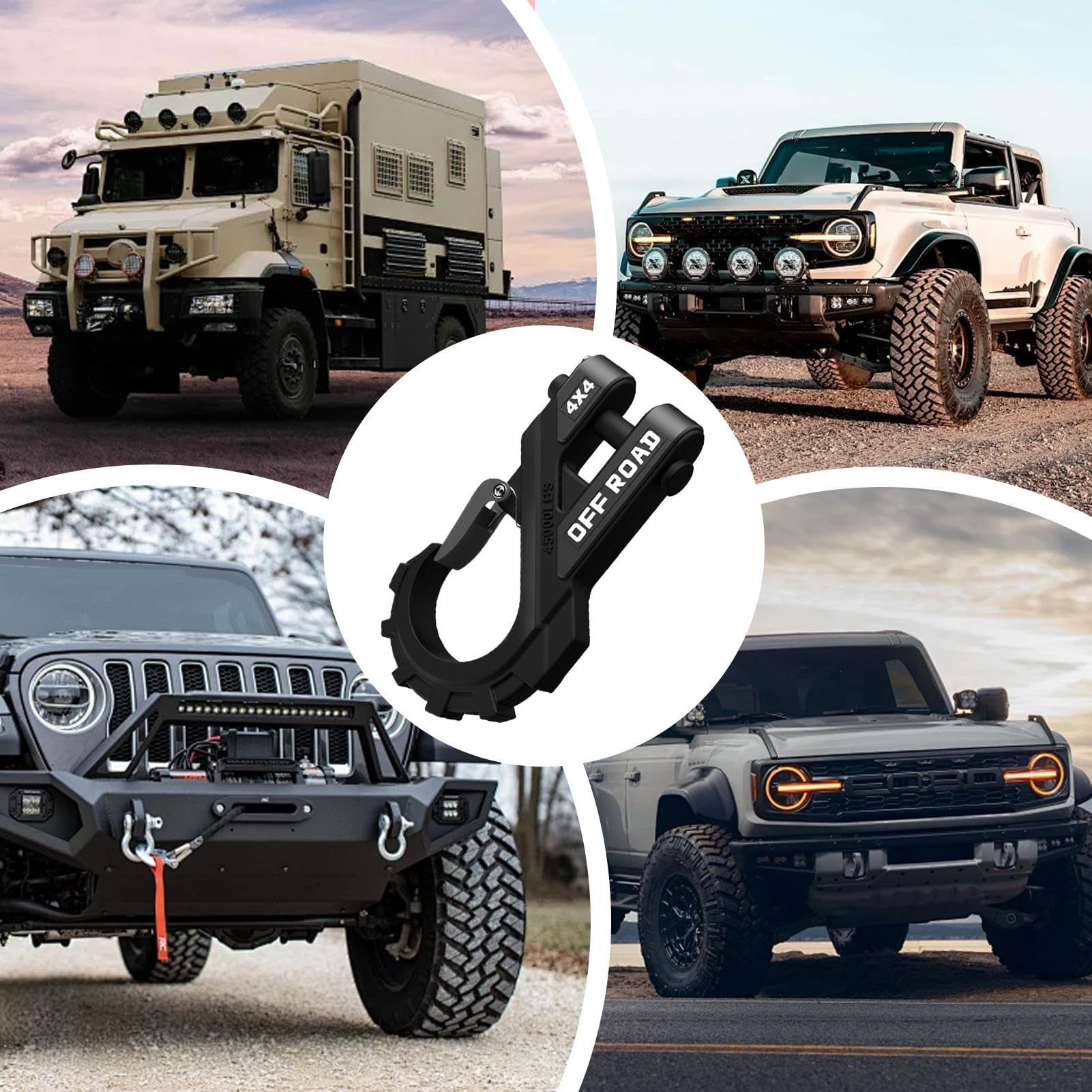 ATV Winch Hook - Connettore per rimorchio pesante, Hook Offroad Steel Grow | Collegamento della catena di sicurezza del rimorchio, clip per gancio per rimorchio SUV, programma di recupero auto