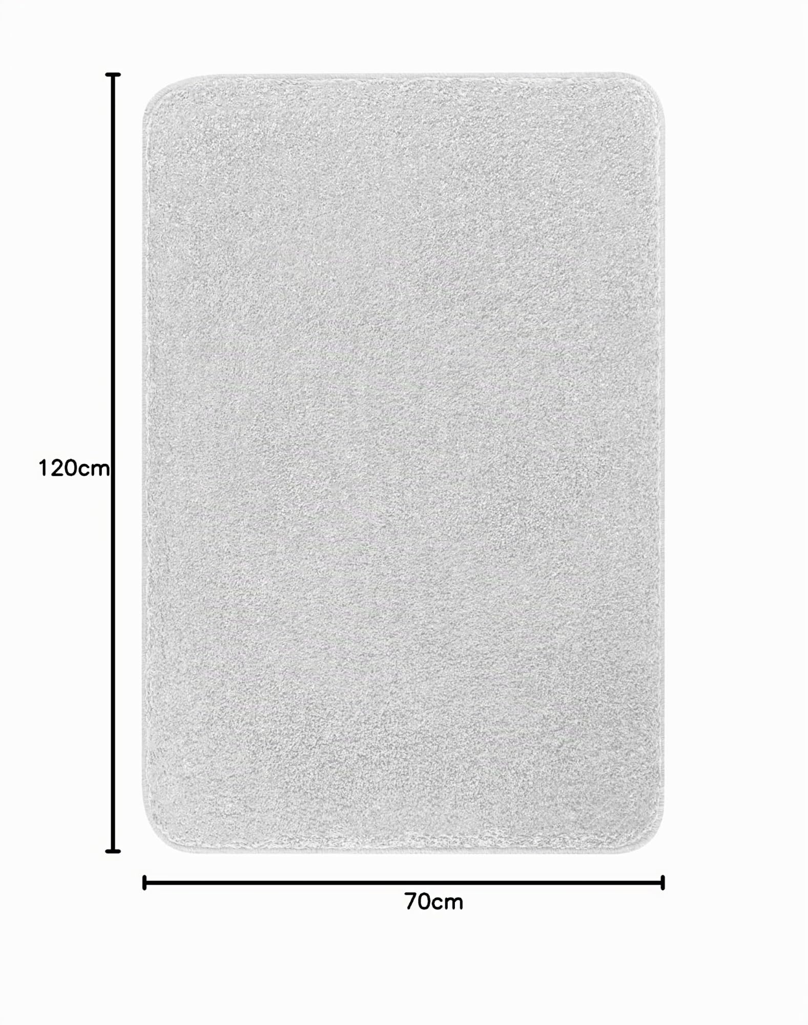 Kleine Wolke Badteppich Meadow Silbergrau 70 x 120 cm | OEKO-TEX zertifiziert, rutschhemmende Unterseite, für Fußbodenheizung, maschinenwaschbar, 100% Polyester