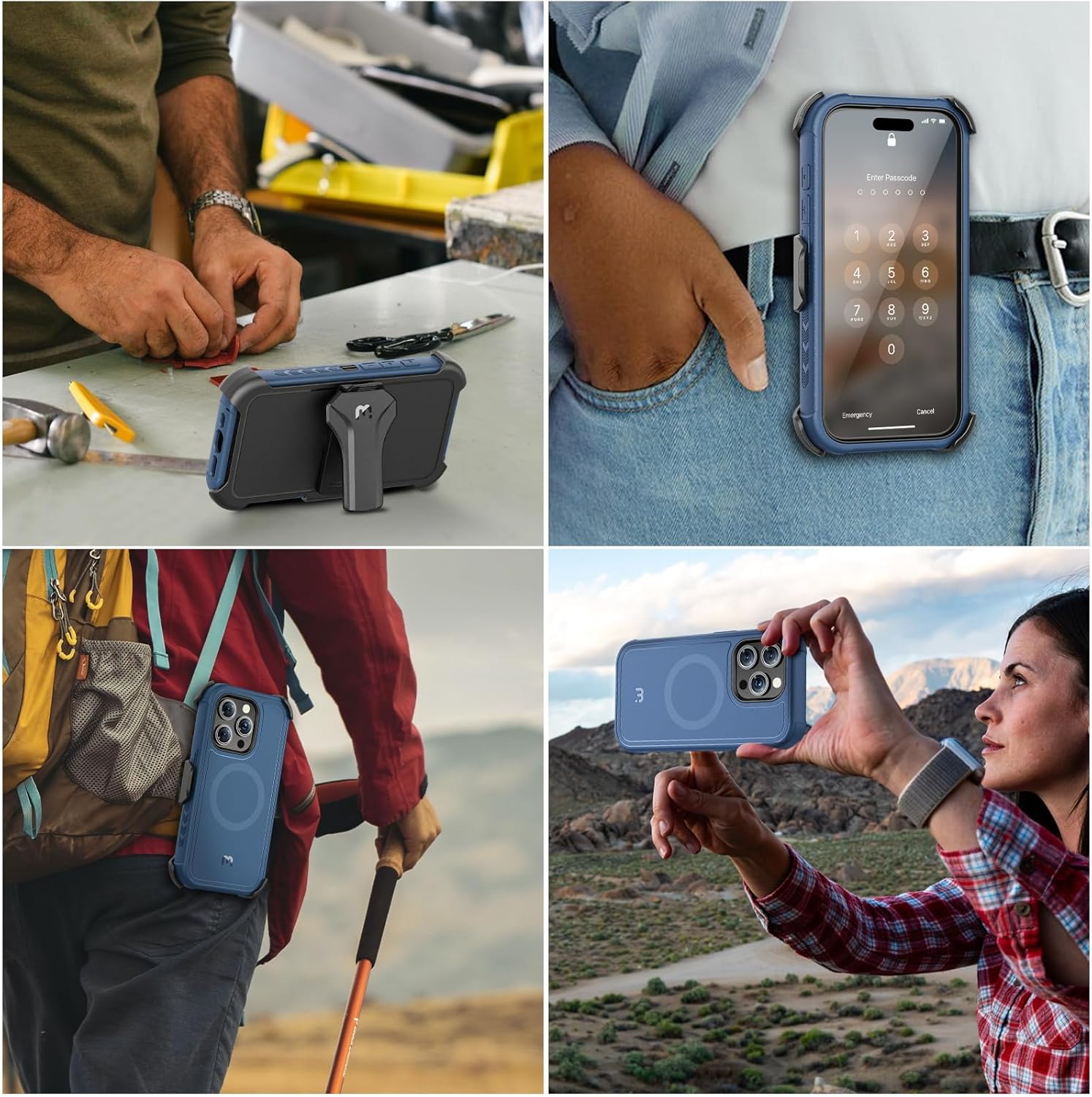 M MYBAT PRO Maverick Series Case for iPhone 15 Pro with Belt Clip Holster,[Compatible with Magsafe] w/Screen Protector,Anti-Drop,Shockproof,with 360°Rotating Kickstand,Heavy Duty Protection - Image 7