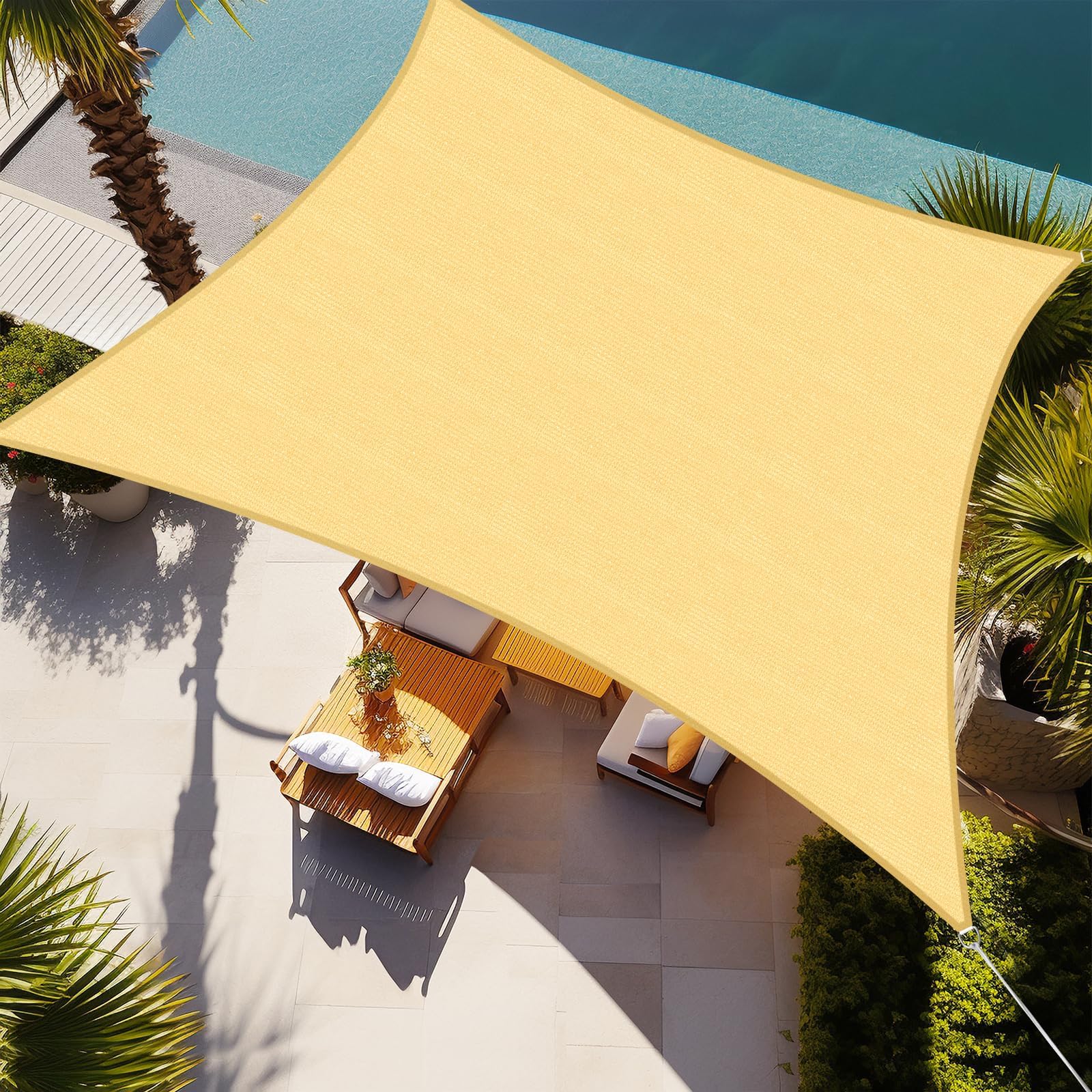 UV Block Outdoor Covering Cloth Rectangular 10x10 Sun Shade Sail Sand Breathable