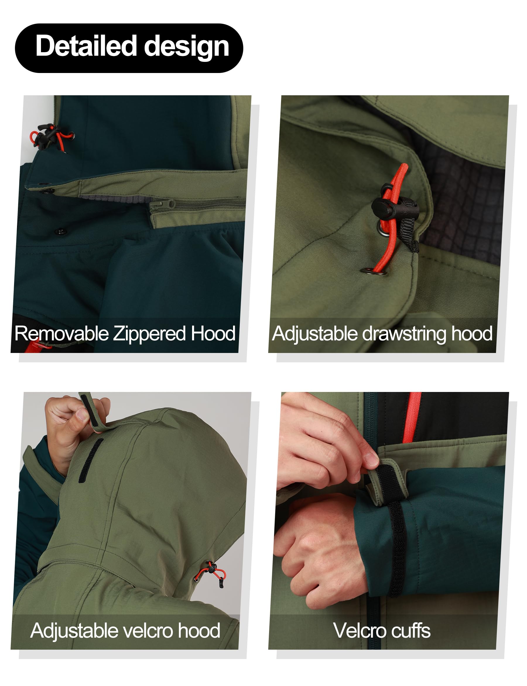 KUTOOK Chaqueta Softshell Hombre Ciclismo Forro Polar Térmica Montaña Senderismo Invierno Impermeable Cortavientos