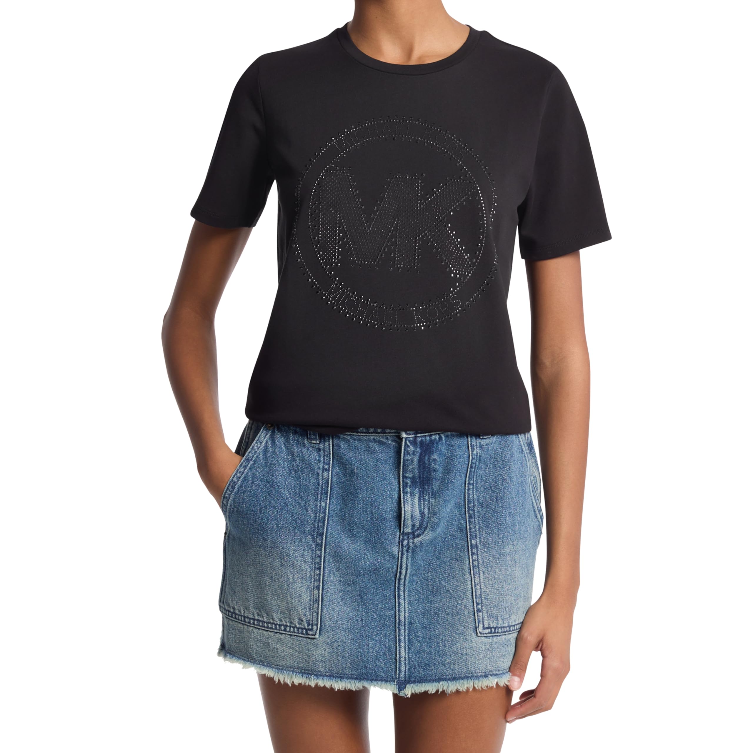 Michael Kors Rhinestud MK Logo Tee