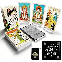 Pacify Cat Tarot Cards for Beginners, Cute Tarot Deck Set | 78 Card Beginner Learning Tarot Deck with Guidebook, Cute Cat Artwork, Daily Guidance, Self Reading
