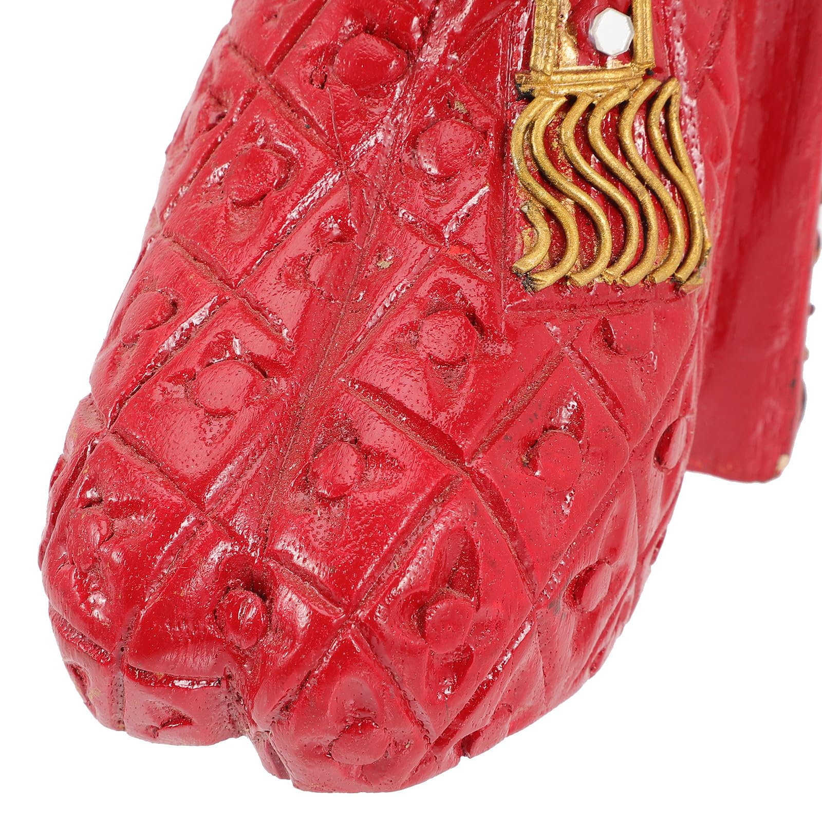 Estatua Estilo Oriental de Madera Roja de Buda para Porche