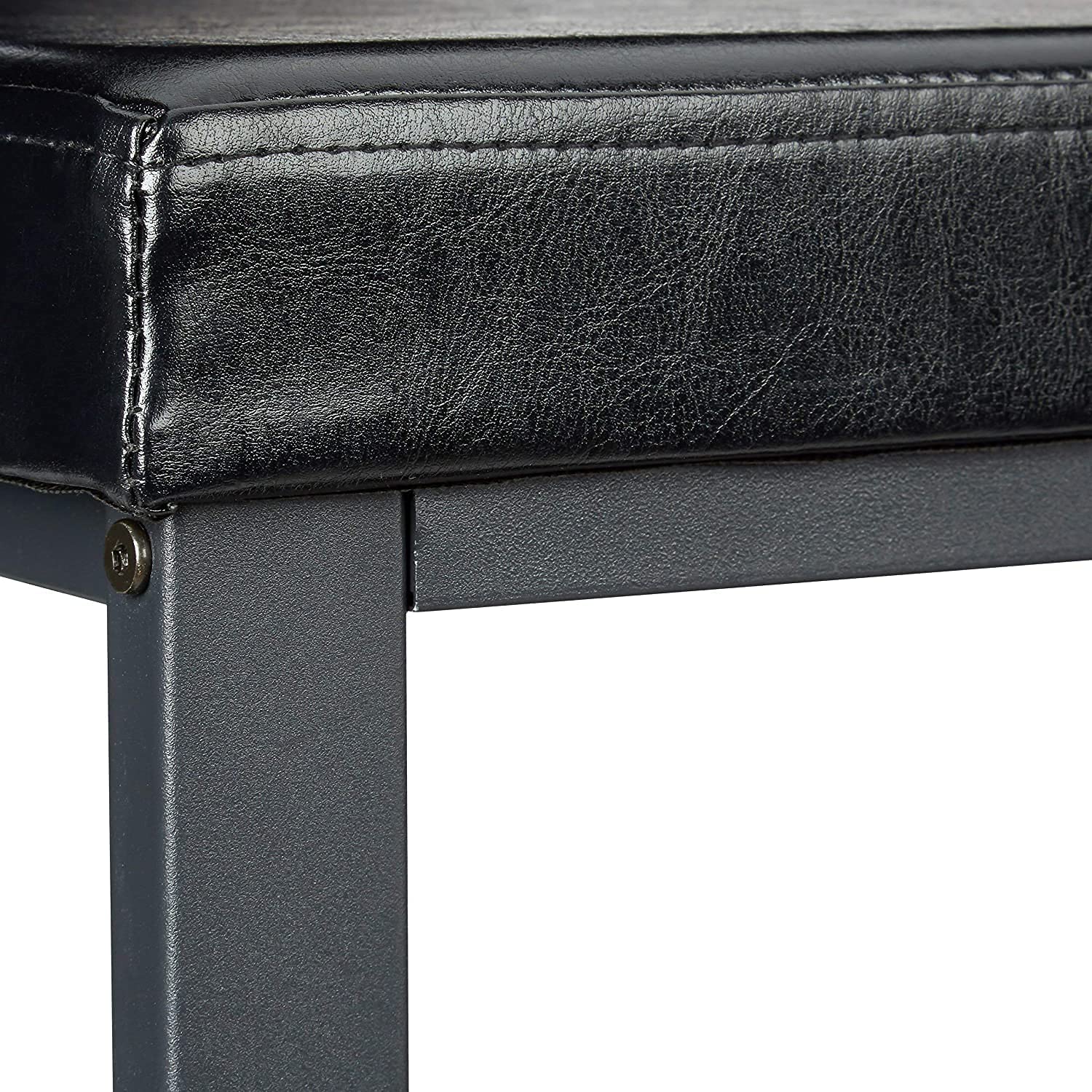 INDIAN DECOR. XL48317 49 x 81 x 32 cm Open Shoe Shelves, Padded Seat w/Faux Leather Cover, for 6-8 Pairs, Backless, Black, 32x80x45 cm 2