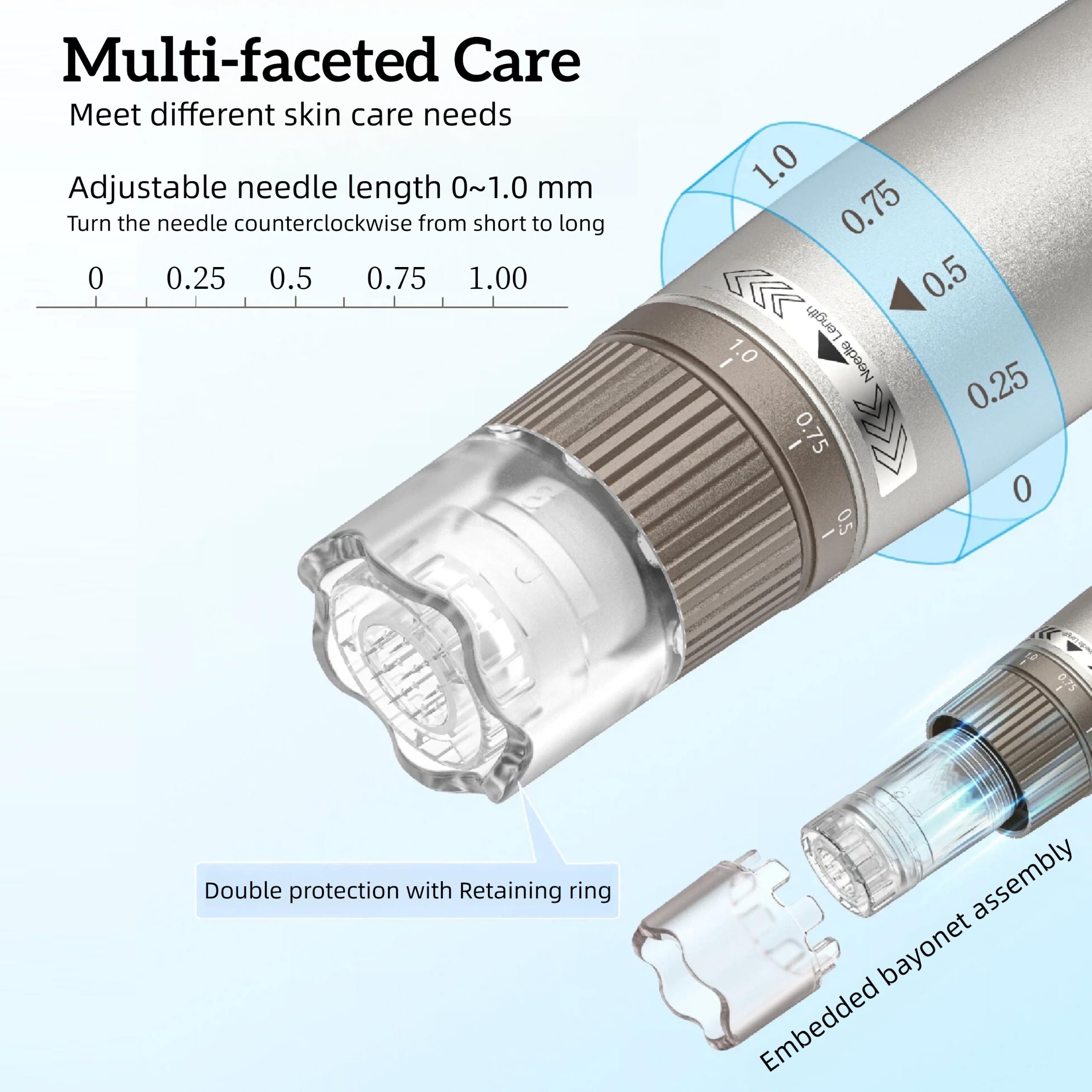 Hydra. Pen H3 Microneedling Pen mit 6 Patronen, 3ml Serum Applikator, 6 Stufen, Typ-C Aufladung, Heim- und Salon Beauty Hautpflegegerät Derma Pen Geschenk für Gesicht Körper Pflege Haar Bart Wachstum