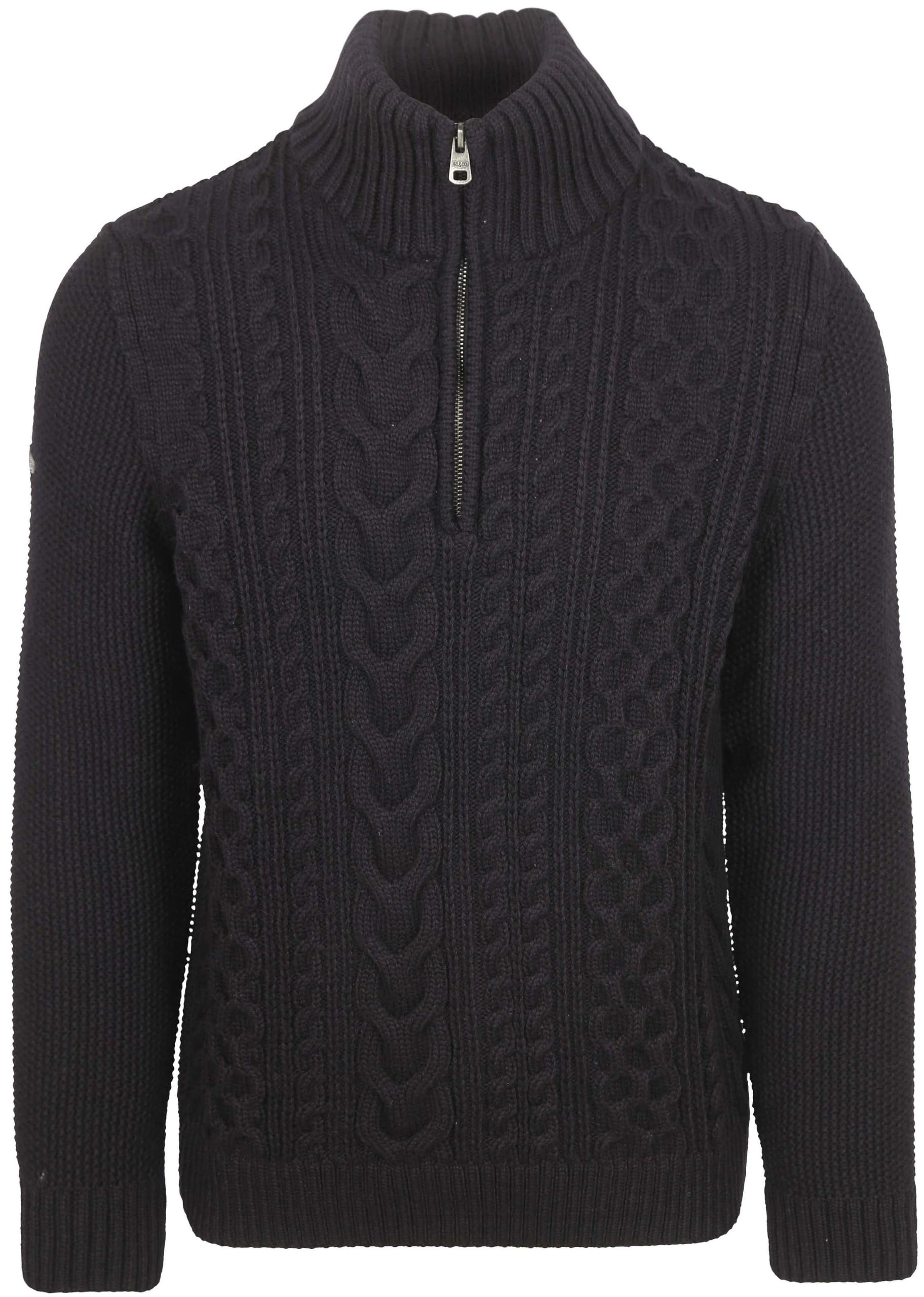 Superdry Men's Bleu Twisted Jumper With A Funnel Neck Jacob