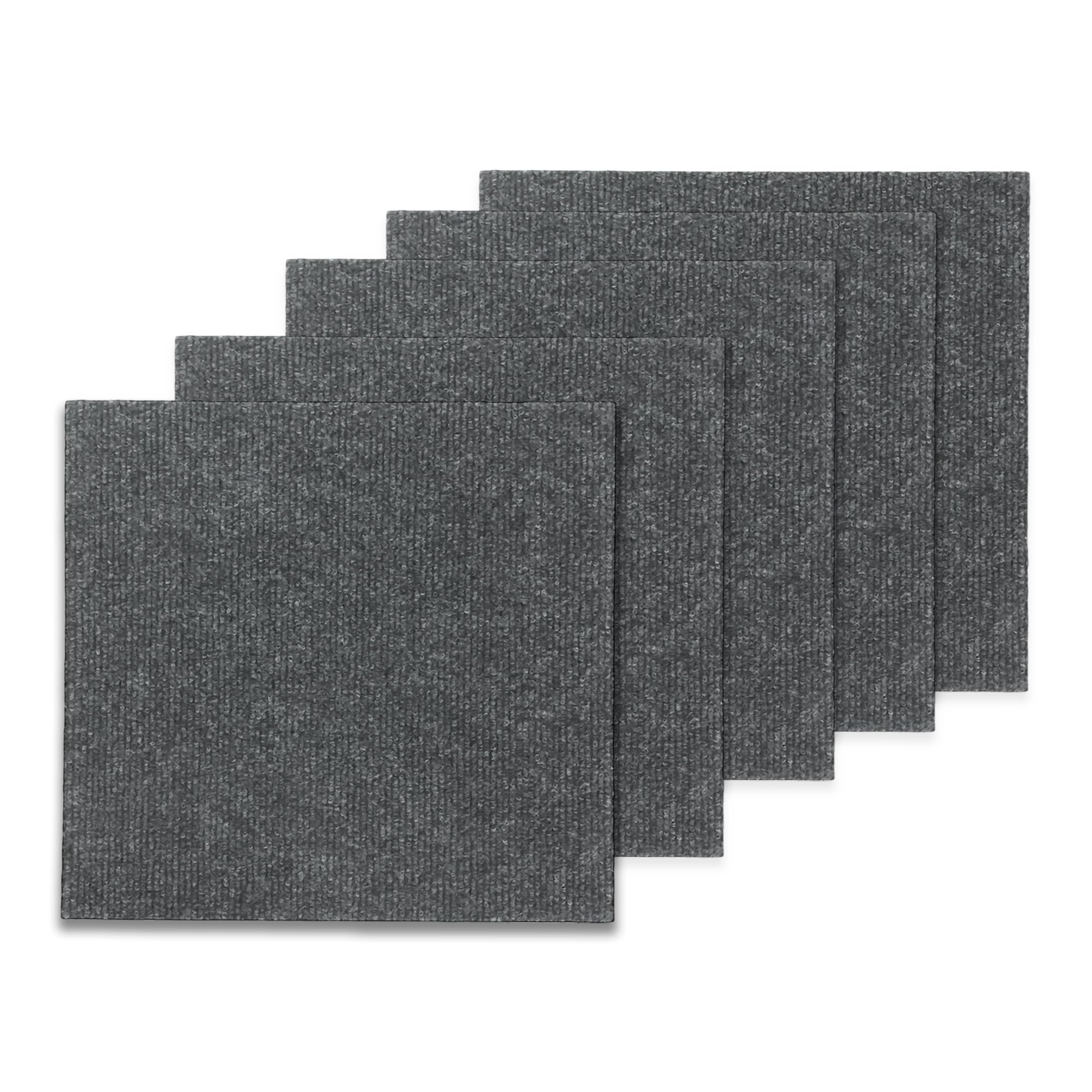 Sulwena Carpet Tiles 20 Pack 30x30cm Heavy Duty Flooring Tiles, Non-Slip Square Carpet Tile DIY Flooring Rugs Covering for Home Office Living Room Bedroom Commercial Retail (30x30cm Grey)