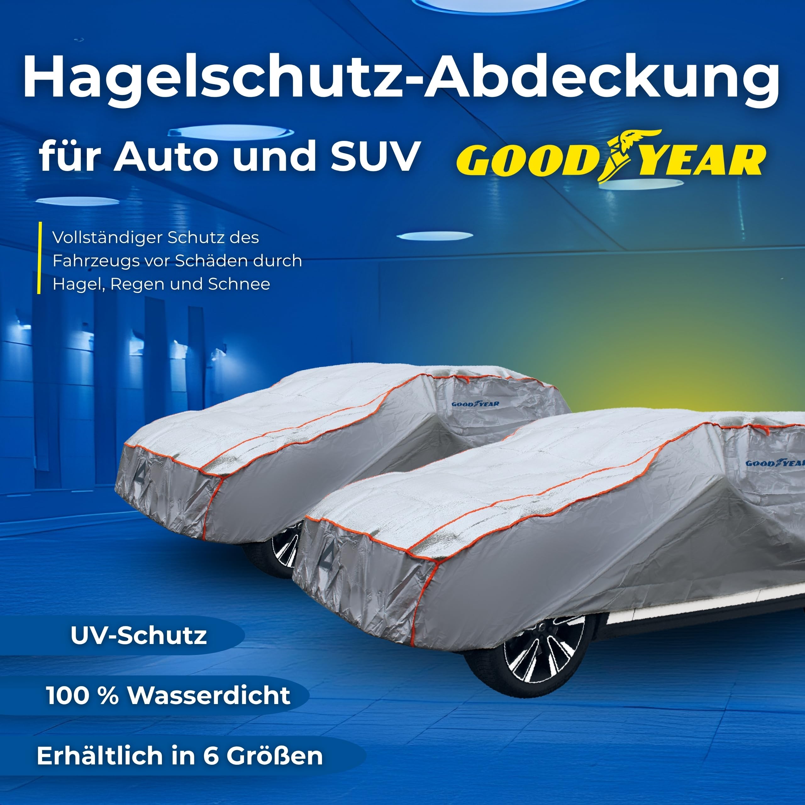 Goodyear Autoabdeckung, Hagelschutz, Hagelschutz, für Auto und SUV, UV-Schutz, wasserdicht, Hagelschutz, Größe S