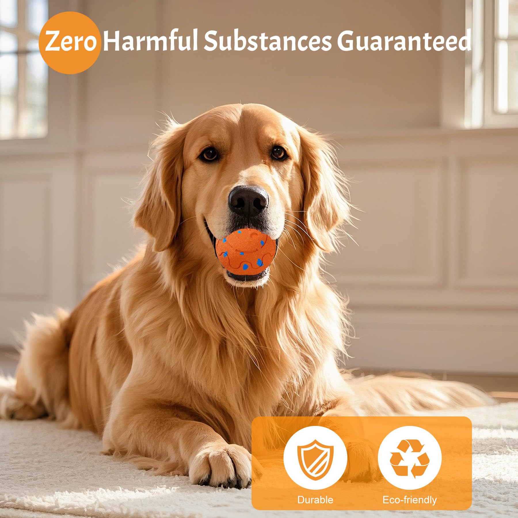 Jouet interactif pour chien, jouet pour chien à mouvement automatique et roulant avec 3 modes, balle intelligente activée par le mouvement pour chiens M/L, rechargeable par USB, E-TPU résistant à la