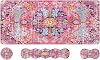 iLeadon Desk Mat Set, Mouse Pad with Wrist Rest Keyboard Wrist Rest Large Mouse Pad Coaster, 4in1 Rug Large Gaming Mouse Pad Set for Home Office, Boho Retro Art