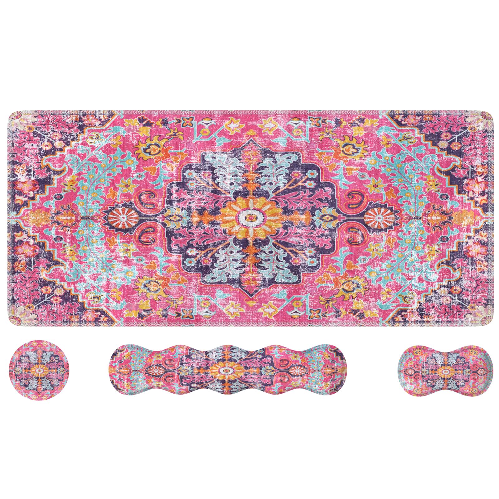 iLeadon Pink Heart Desk Mat Set - Mouse Pad & Wrist Rest -14