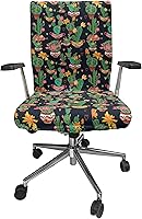 Vista 66 de Ambesonne - Funda para silla de oficina en acuarela, pinceladas abstractas con diseño de lunares, patrón geométrico grunge, fondo moteado, tela