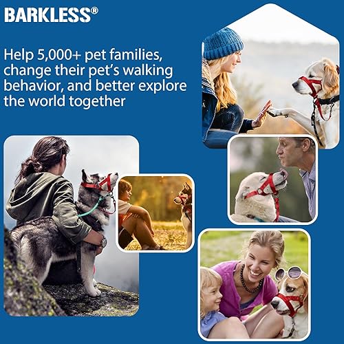 Miniatura 7 de BARKLESS Collar suave para cabeza de perro, herramienta de entrenamiento sin tirones para perros pequeños, medianos y grandes en paseos, collar de
