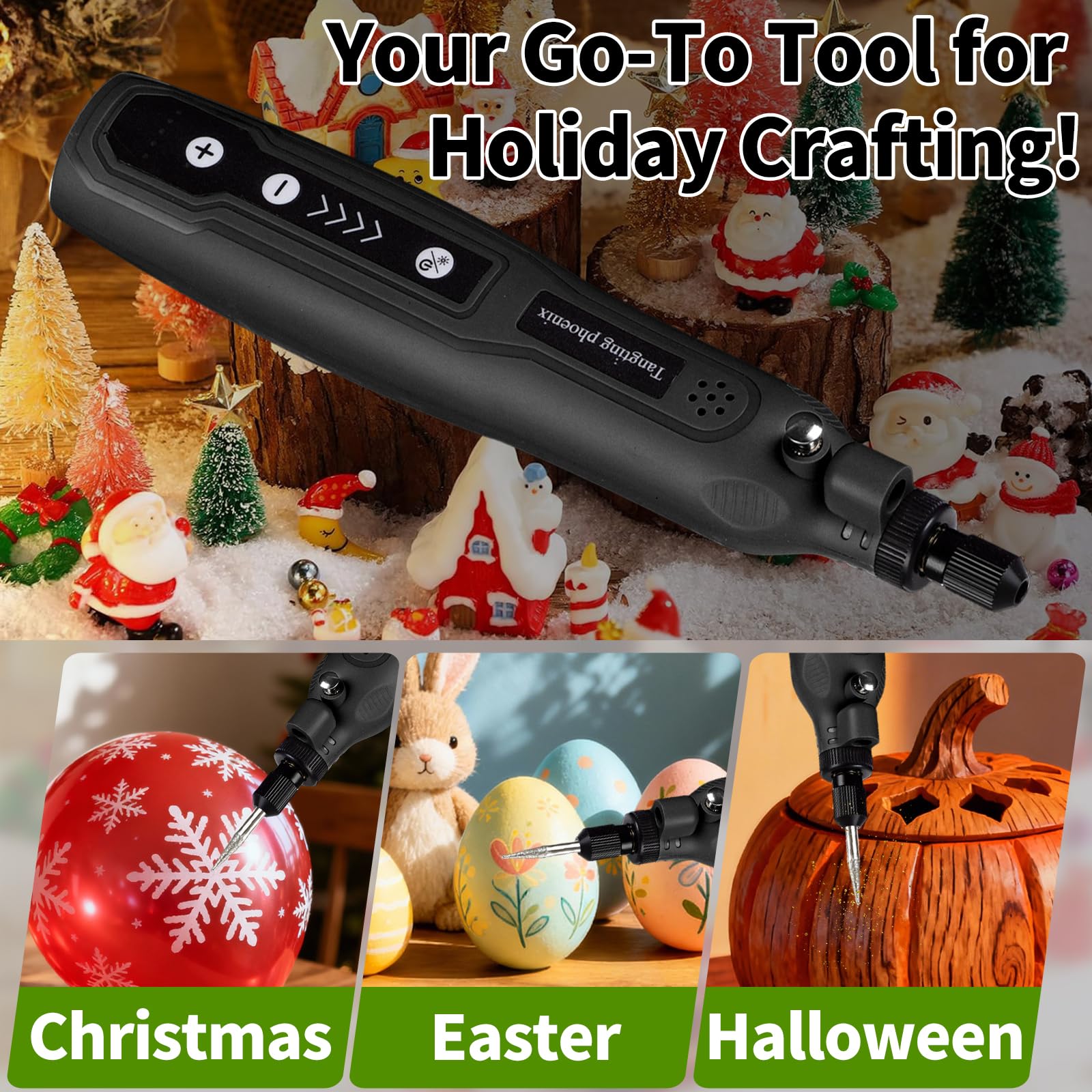 Kit de herramientas rotativas todo en uno con 45 accesorios, herramienta eléctrica inalámbrica de 3.7 V, 5 velocidades y carga USB para manualidades, lijado, pulido, grabado, color