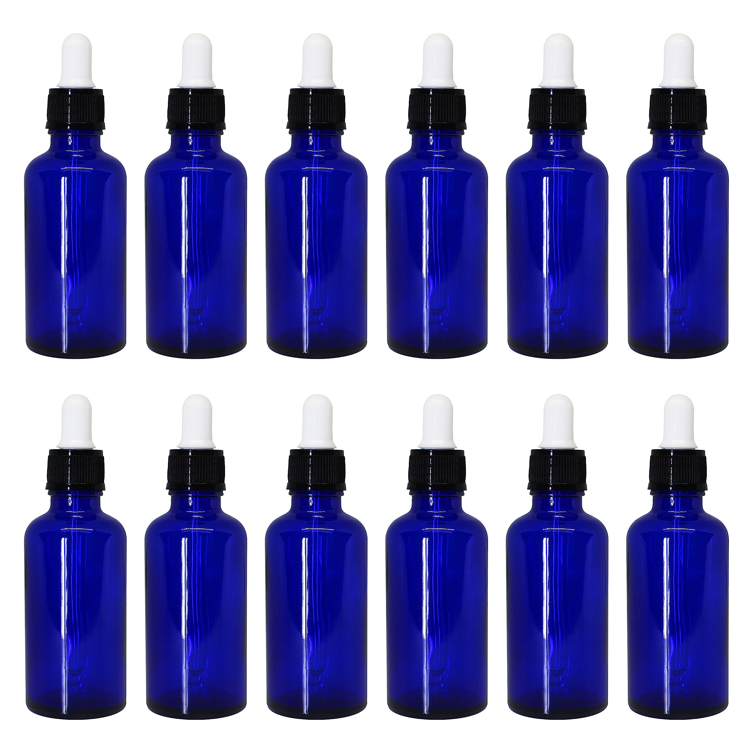 nsb herbals 50 ML Cobalt Blue Round Empty Glass Bottle + Glass Dropper + Black Ring + White Silicone Teat, Refillable, Leak Proof For Essential Oils, Perfumes (Pack of 3)-image-40