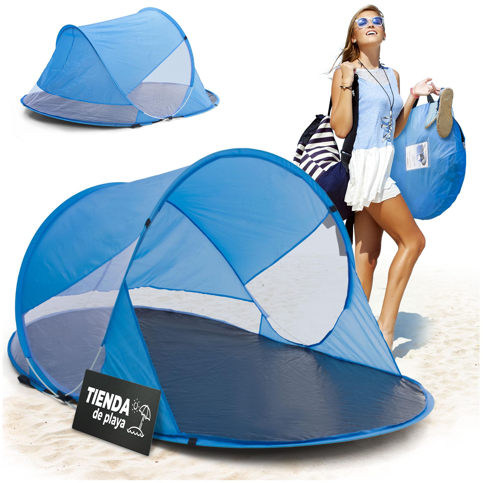 STREND PRO Tienda de campaña Pop Up 190x120x90 cm Protección UV Playa