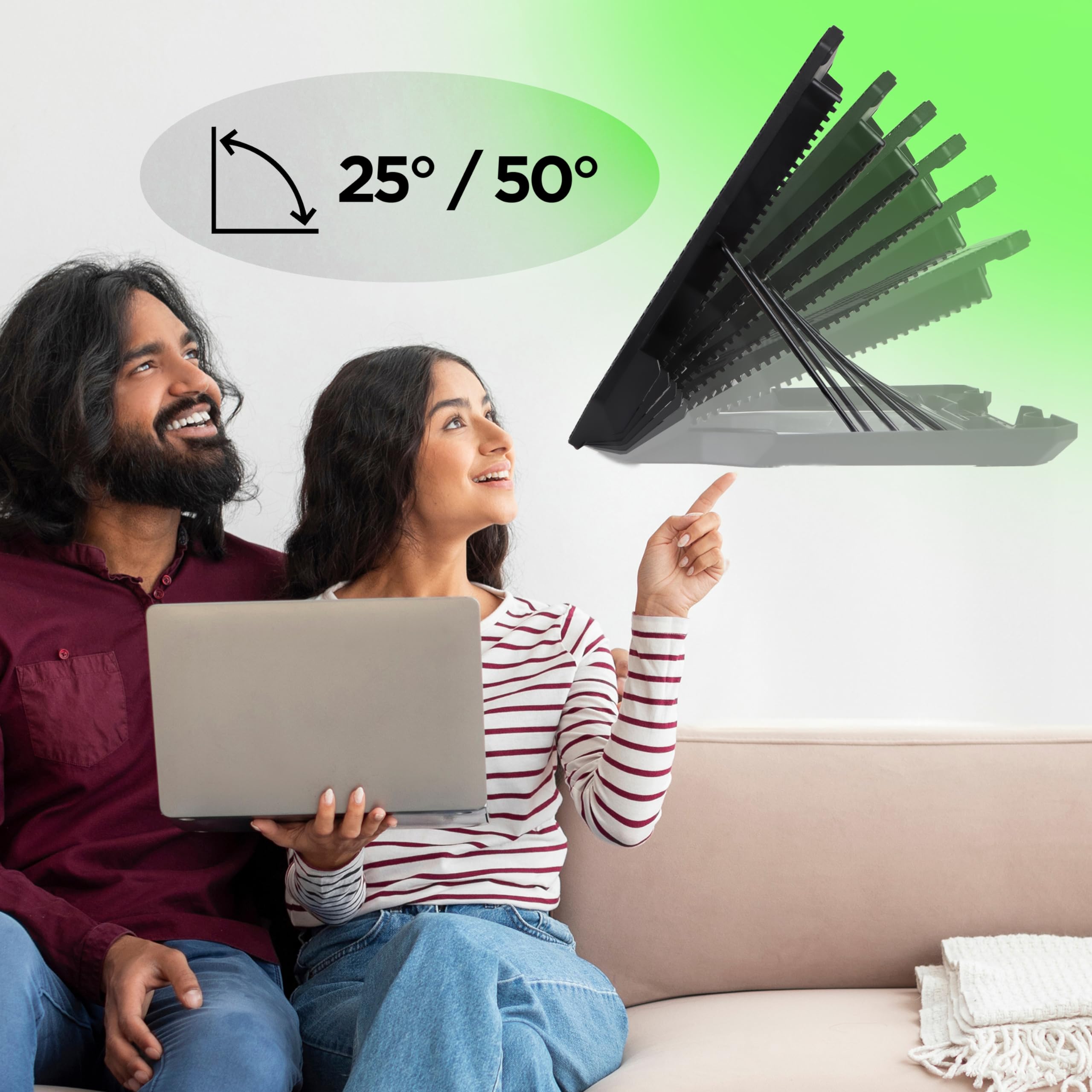 Duronic Supporto di raffreddamento laptop LC3 14"-17,3" ventola 1400 giri/min 6 livelli altezza LED leggero