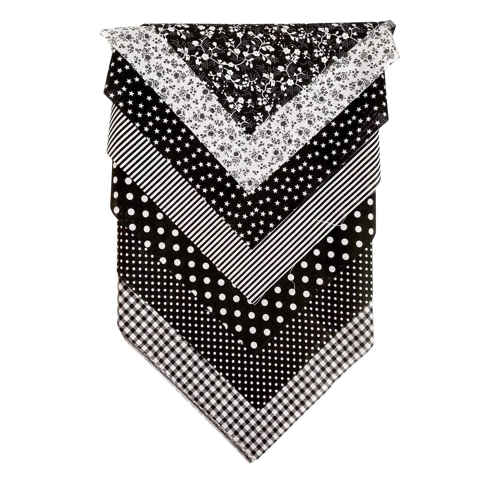 [Black] 50 x 50cm 100% Cotton Fat Quarters Bundles of 7 - UK Fast Dispatch Assorted Theme