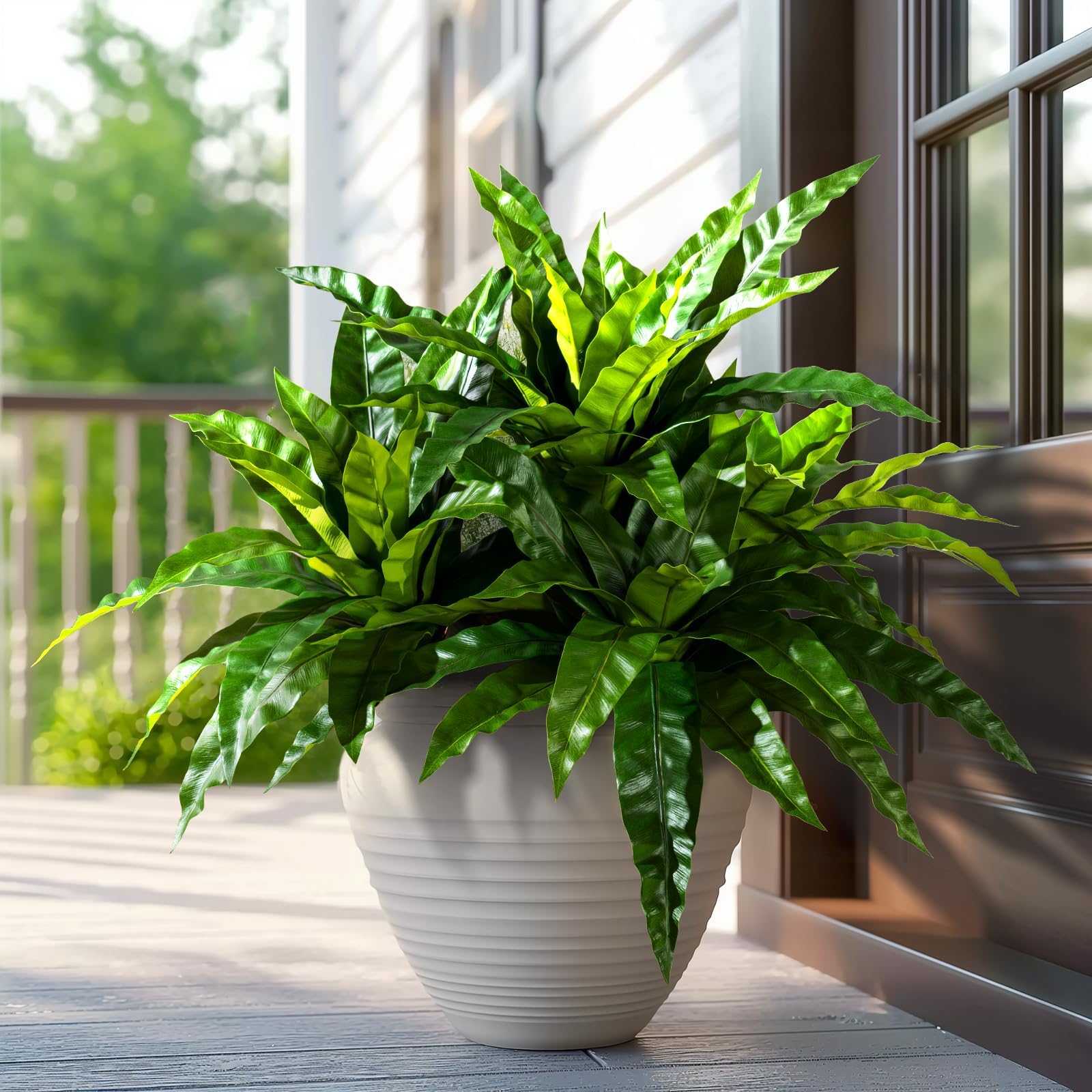 4 Pcs Artificial Greenery Stems Fake Bird Nest Fern Faux Branches Artificial Plants Realistic Fake Dracaena Realistic Plants
