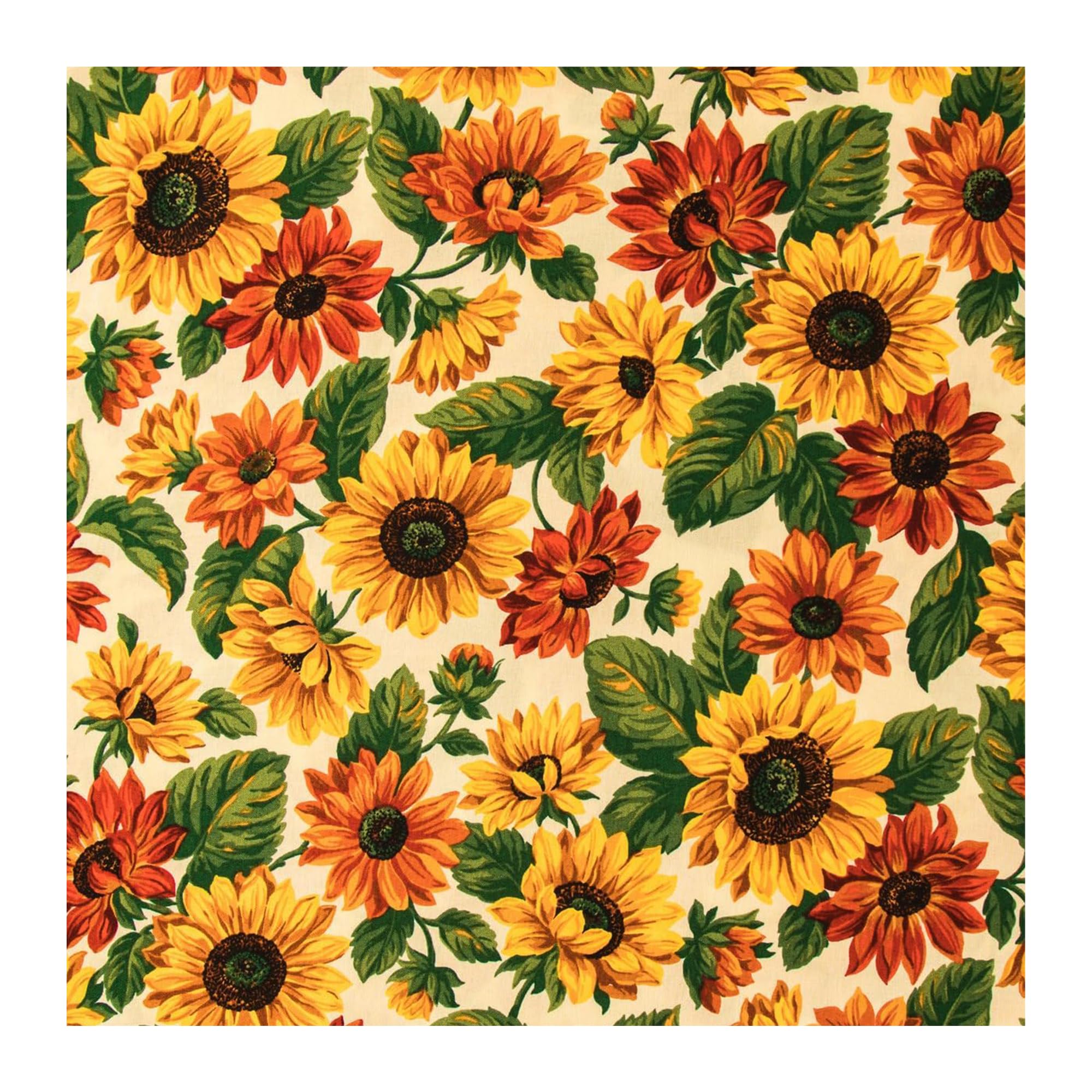 Hobby Lobby Sunflower Calico Fabric (1 Yard) - Printed Sewing Lightweight Precut Fabric for Clothes, Homeware & Accessories