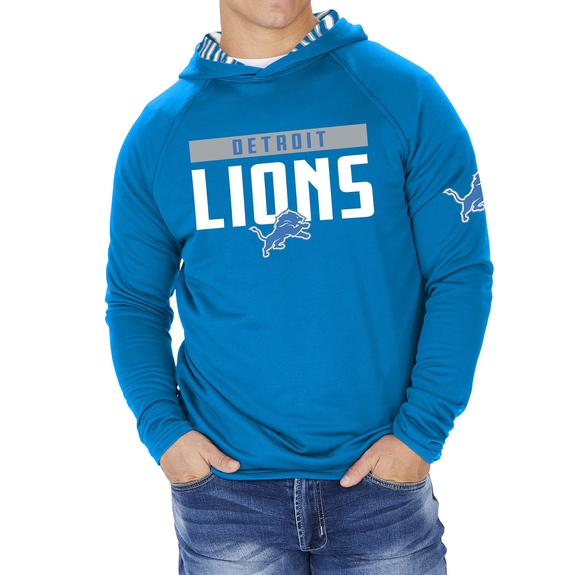 Zubaz NFL Football Men's Solid Team Hoodie with Camo Lined Hood and Sleeve Graphic — view 33
