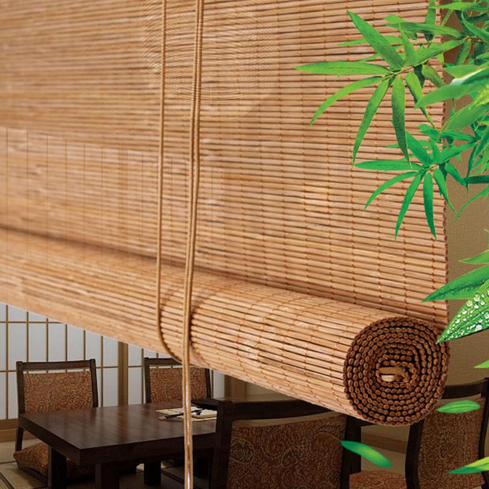 Persianas de bambú natural para terraza que crean ambientes frescos y protegidos