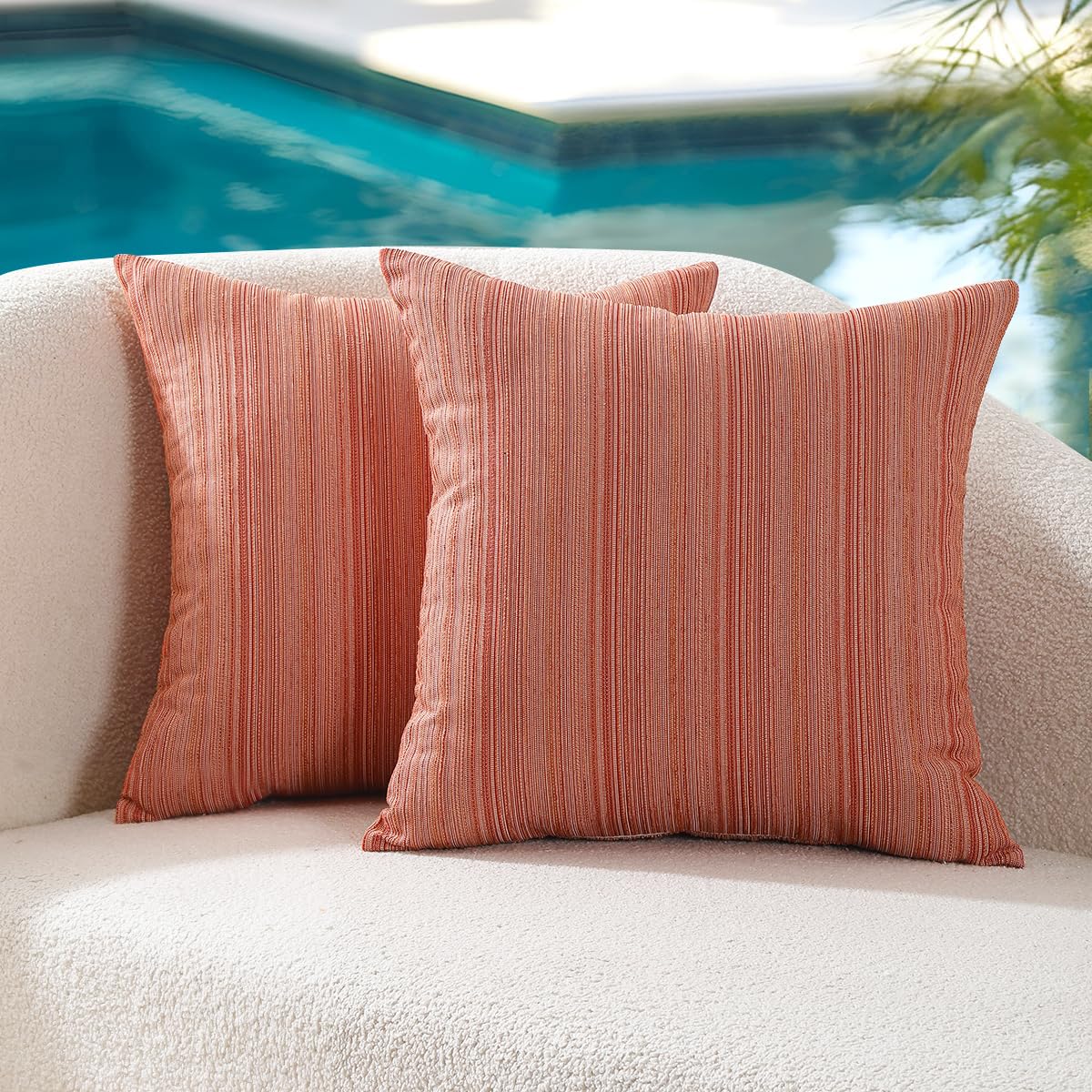 VAKADO Outdoor Waterproof Throw Pillow Covers 20x20 Set of 2 Decorative Outside Patio Furniture Cushion Cases Decor for Garden Bench Indoor Porch