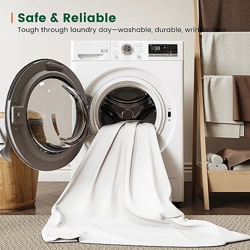 Miniatura 8 de LARMACE Grounding Sheets - Sábanas tamaño Queen, 88 % algodón orgánico + 12 % fibra plateada pura, sábana bajera ajustable con cordón de conexión a