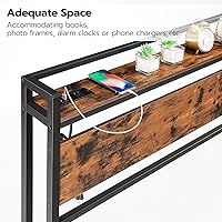 Vista 6 de HOOBRO Cabecera Tamaño King, Cabecera con 2 Enchufes y 4 Puertos USB, Altura Ajustable, Estante de Almacenamiento, Resistente y Estable, Fácil