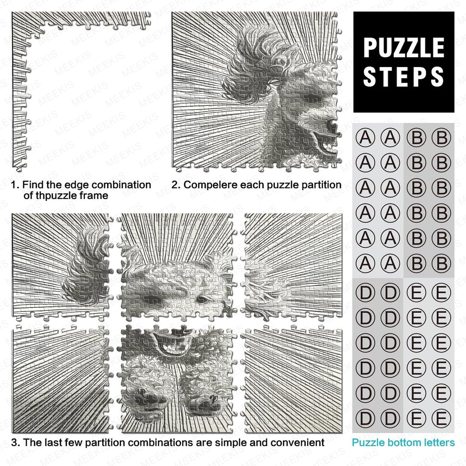 1000 Teile Puzzle Für Erwachsene - DREI Pudel Mit Leckereien | 38x26cm Mini-Puzzle Challenge