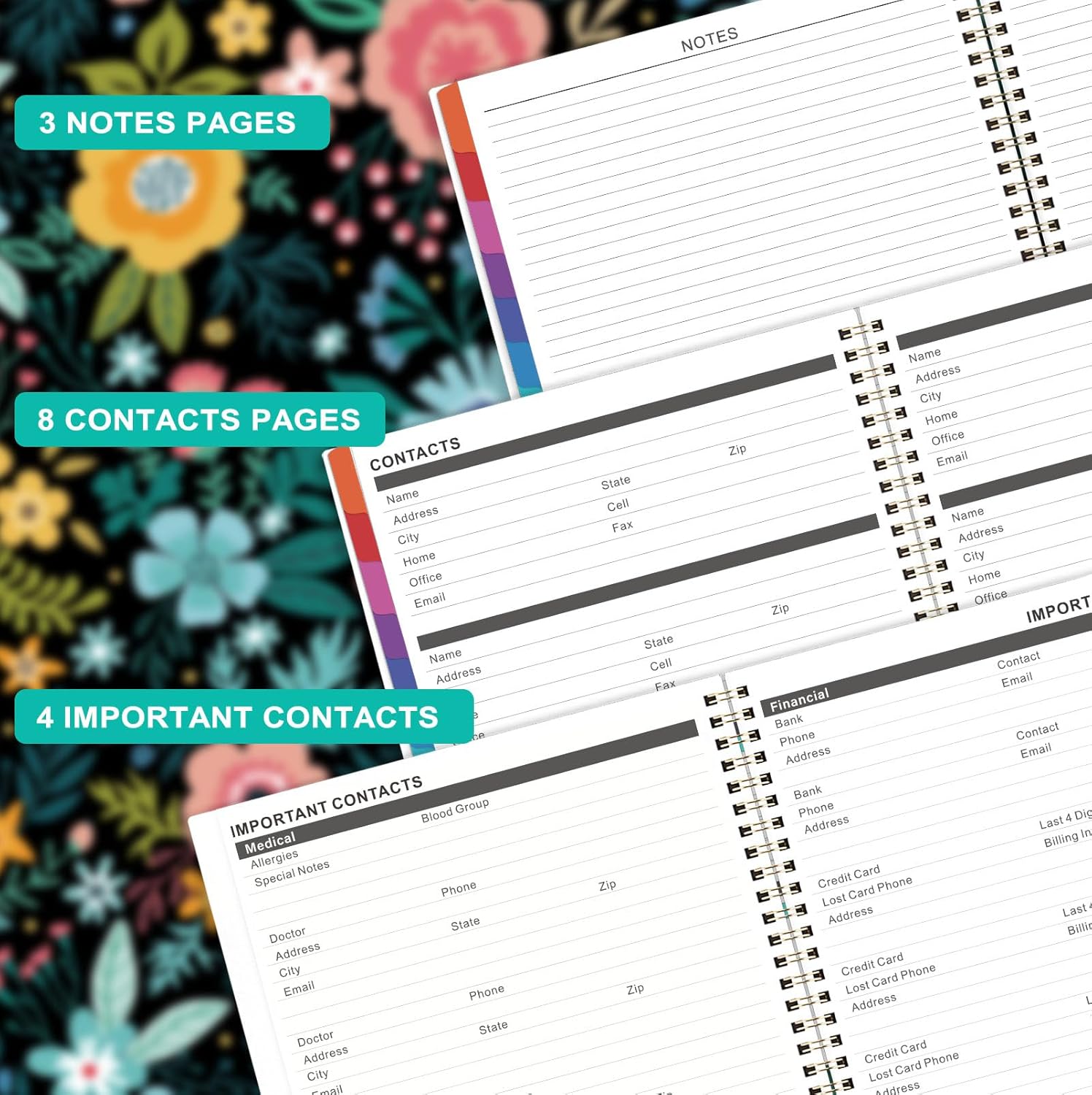 2026-2029 Monthly Planner/Calendar - 3 Year Planner 2026-2029 - July 2026 - June 2029, 9'' x 11'', 3 Year Calendar Planner 26-29, 36 Months, Colorful Tabs, Inner Pocket, Notes Pages, Great for School Work Home Long-Term Planning - Image 5