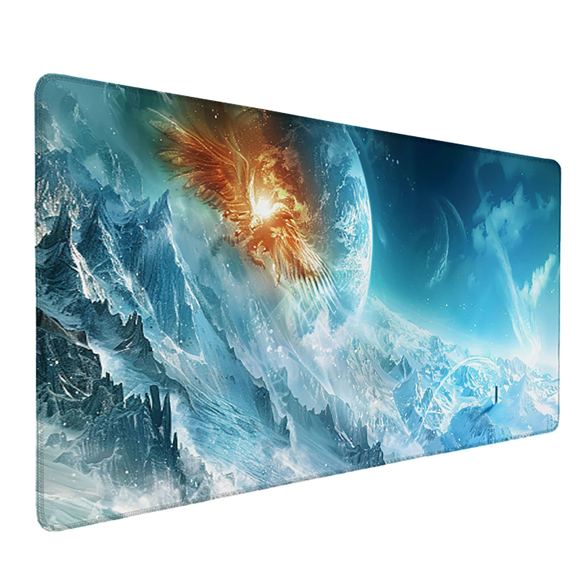 Biała podkładka pod mysz XXL, podkładka na biurko, 1200 x 600 cm, szyte krawędzie, podkładka pod mysz, gumowa podstawa, planeta gamingowa, stabilna przyczepność na gładkich powierzchniach,