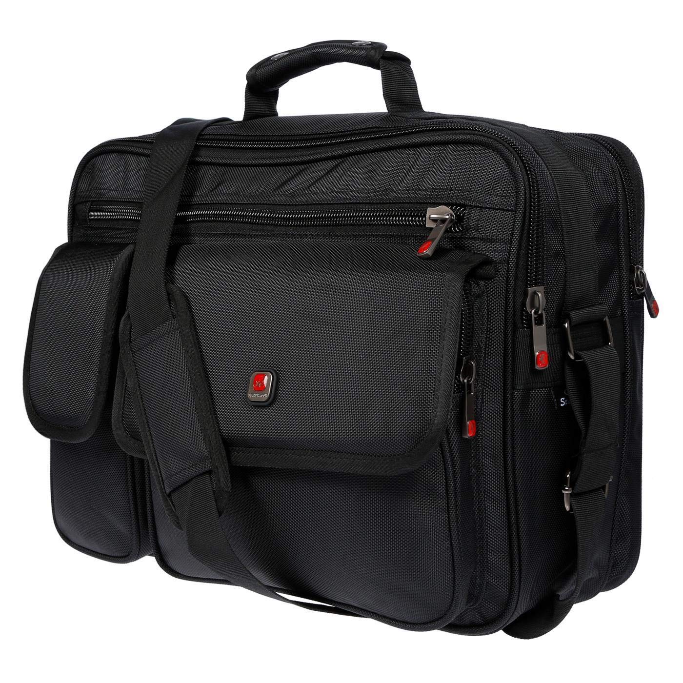 Christian Wippermann Laptoptasche 17+ Zoll Herren/Damen - Wasserdichte Arbeitstasche 45x33x19 cm - 29L Volumen - 150 cm Trageriemen - 1680D Nylon, Leicht 700g mit Fächern für DIN A4 und Laptop