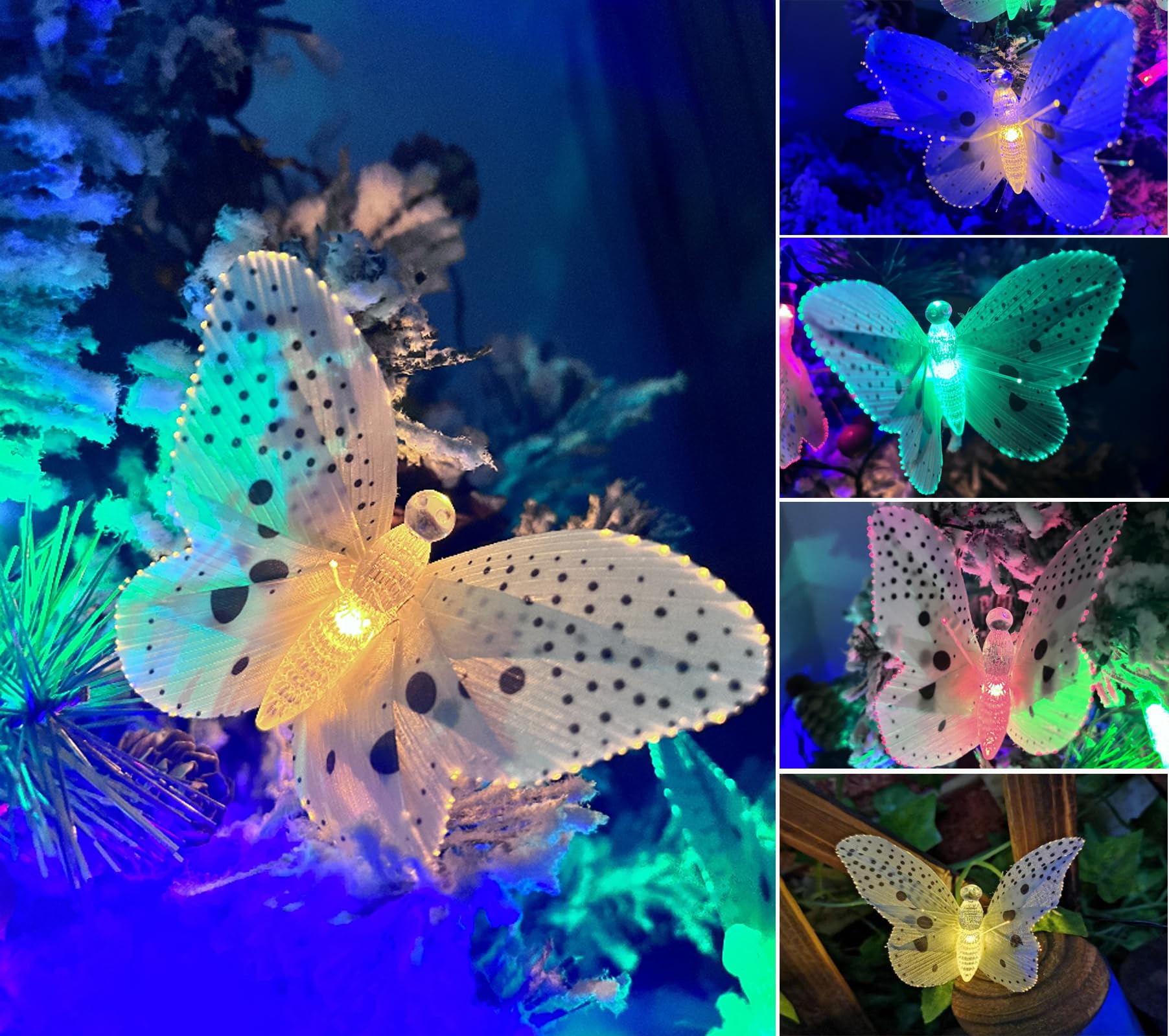 ZVO Luci Esterno Energia Solari, 12 LED Farfalla Catena Luminosa