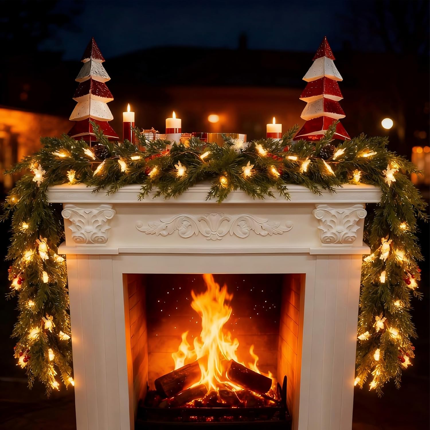 6FT Christmas Garland with Lights Battery Operated Lighted Christmas Garland with Pine Cones Red Beries,Twinkle Snowflake& Tree Mixed LED Lights Mantle Xmas Christmas Decoration Indoor Outdoor 6FT Christmas Garland with Lights Battery Operated Lighted Christmas Garland with Pine Cones Red Beries,Twinkle Snowflake& Tree Mixed LED Lights Mantle Xmas Christmas Decoration Indoor Outdoor
