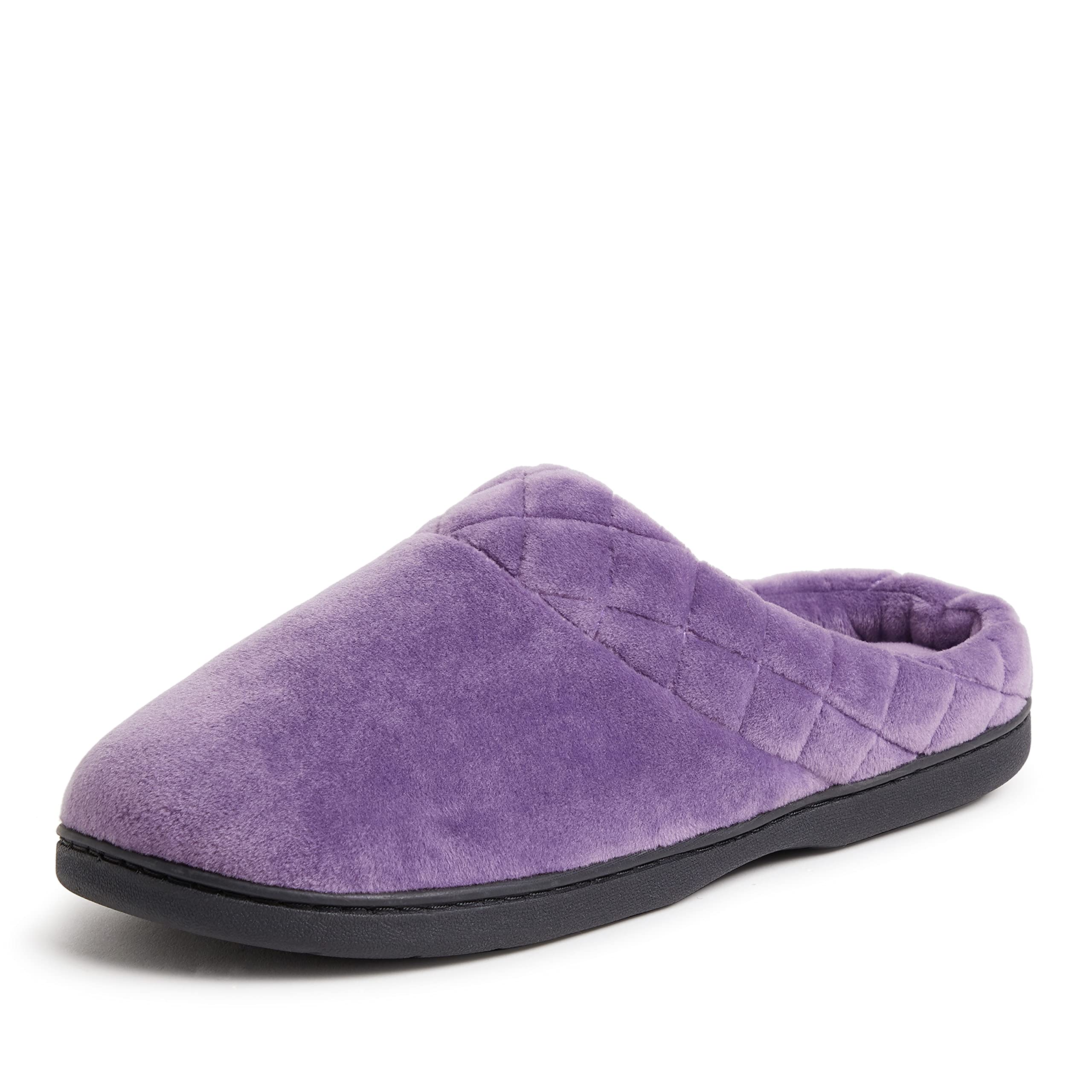 Dearfoams Darcy Microfiber Velour Clog with Quilted Cuff Women's Slipper