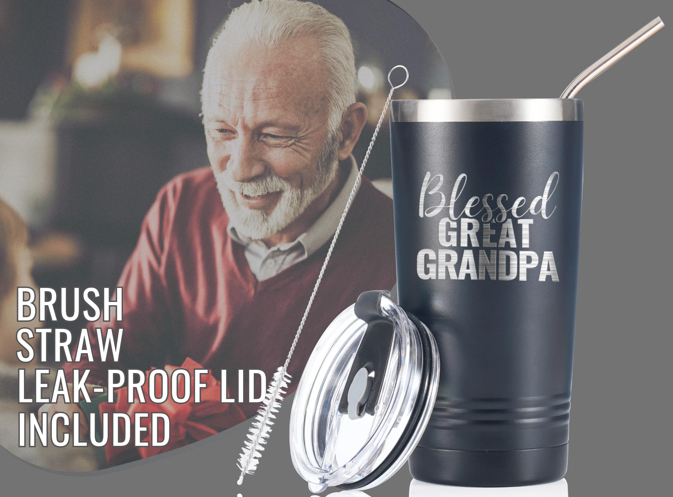Onebttl 20oz Stainless Steel Tumbler – Veteran Gift For Grandpa, Vacuum Insulated, No Sweat Design - View #9