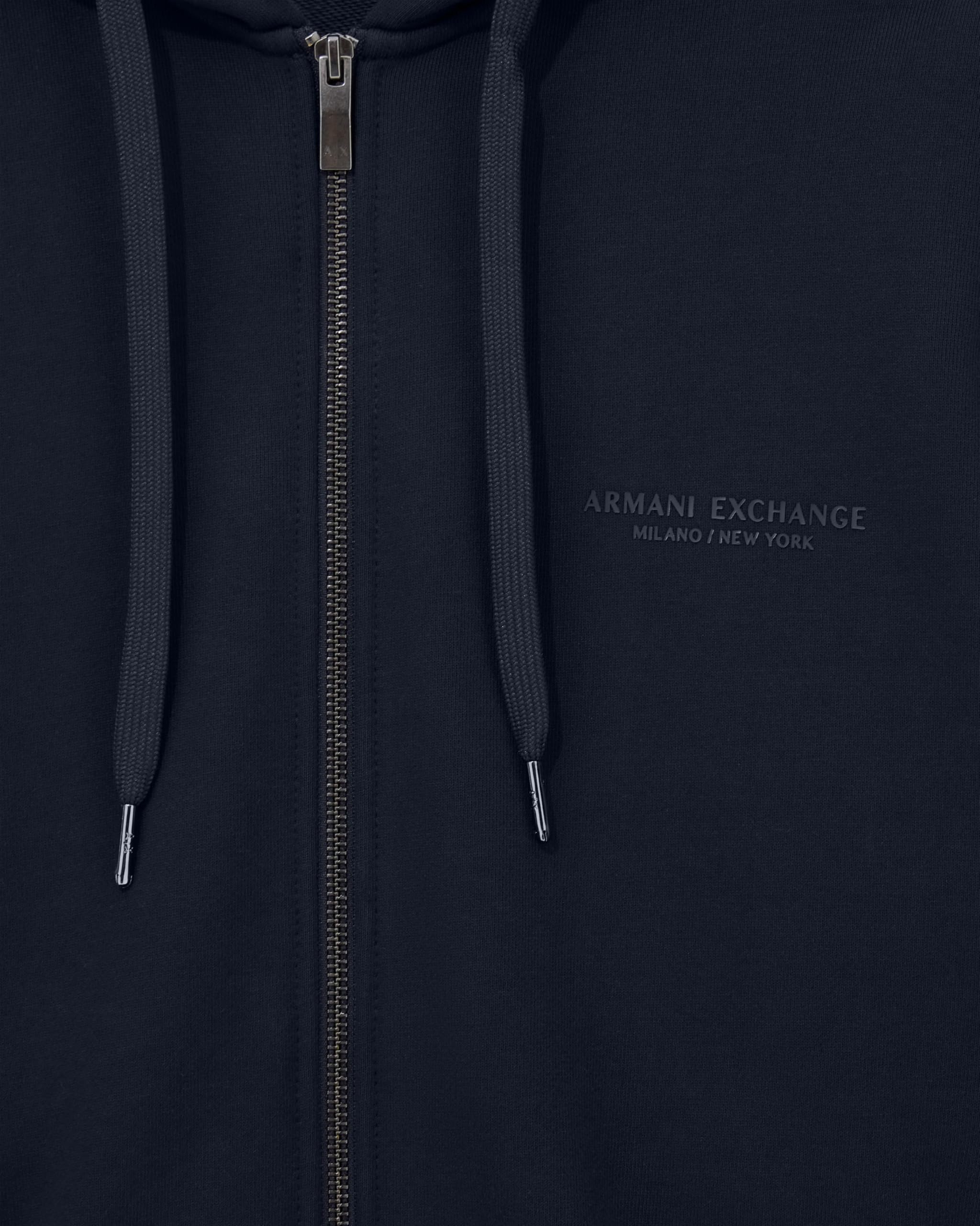 Armani Exchange Bluza z kapturem Mężczyźni Genuine Cotton, Zipped, Long Sleeve Side Logo