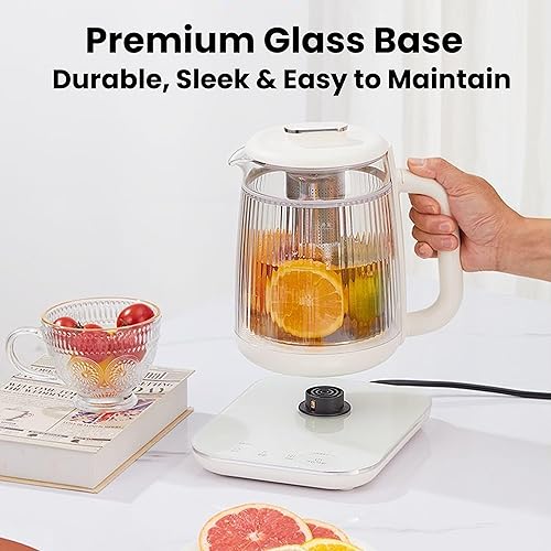 Miniatura 5 de Hervidor eléctrico de doble capa de 1,5 L con olla de estofado, olla de cristal para la salud, máquina de té de vidrio 9 en 1, panel táctil