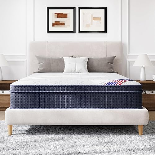 Colchón tamaño King de 12 pulgadas, colchón híbrido firme medio, alivio del dolor de espalda, espuma viscoelástica sin fibra de vidrio, aislamiento disponible en Yaxa Colombia