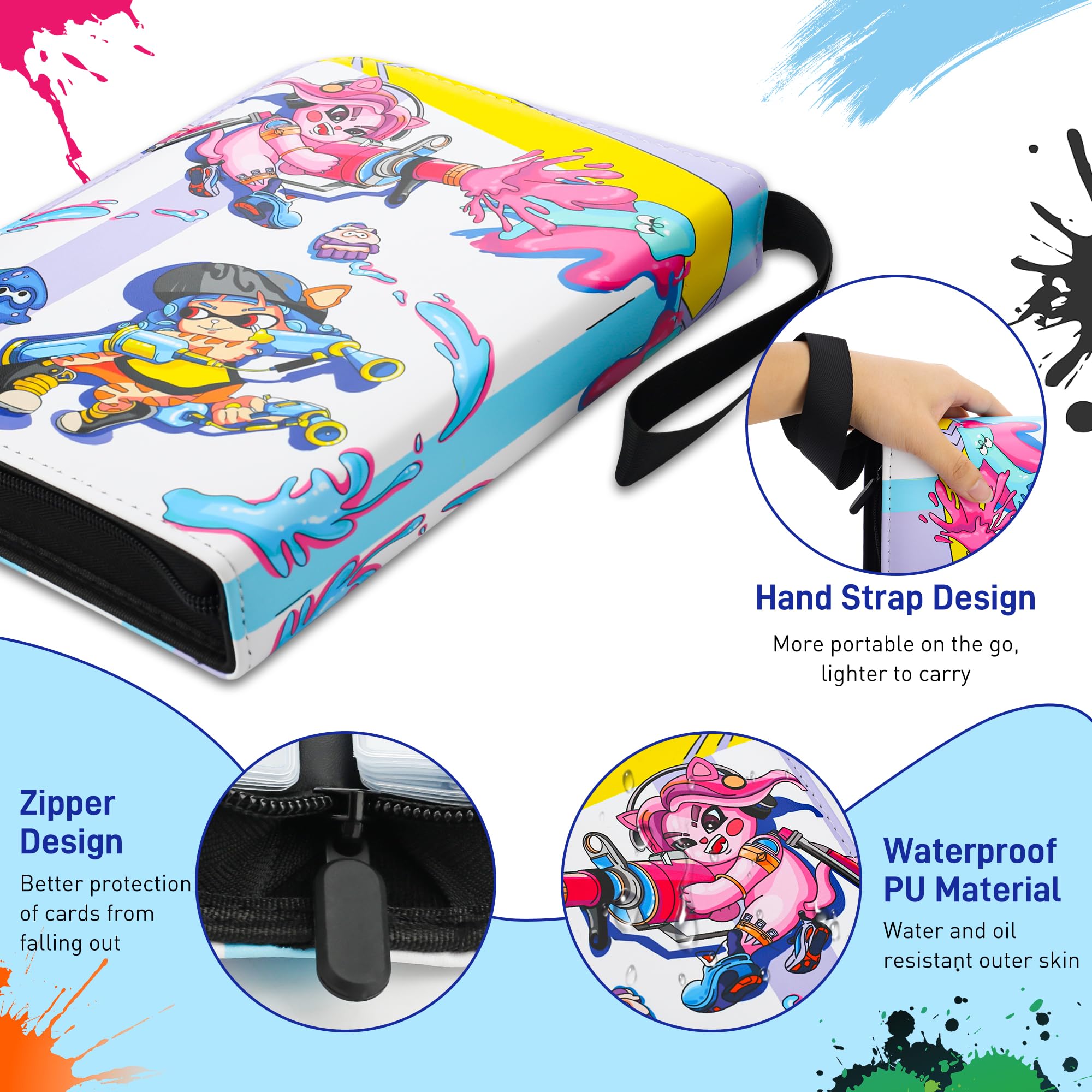 CONSOLEARMOR Card Binder for Mini Cards, 300 Pockets Card Holder Folder  with Sleeve, 3-Ring Portable Card Protector Sleeve with Zipper, Card Album  Book for ACNH NFC Tag Game Cards (for Splatoon) :