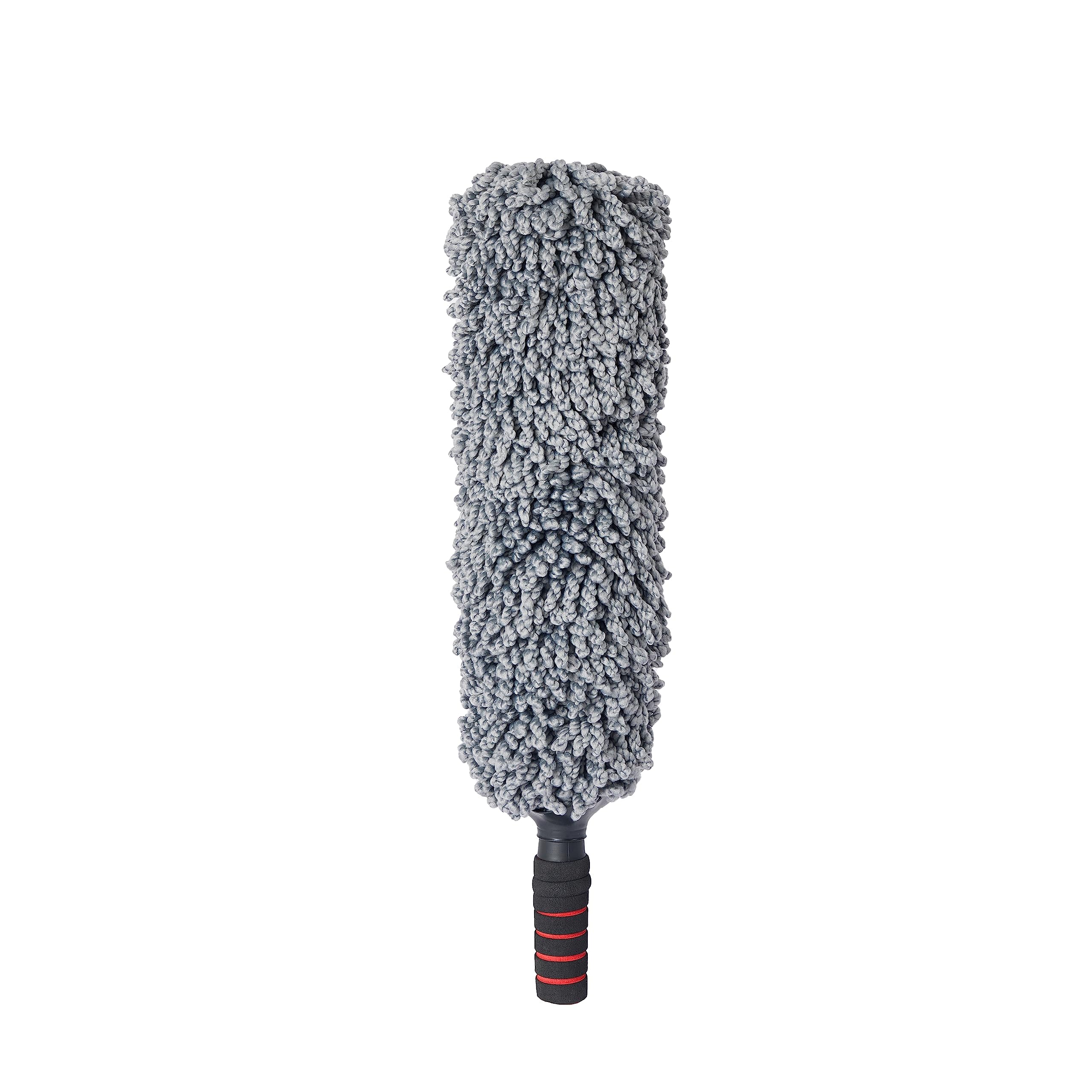 Amazon Brand- Solimo Round Car Microfibre Duster with Telescopic Handle for Dust-Free Cars & Home - 1 Pc, Grey