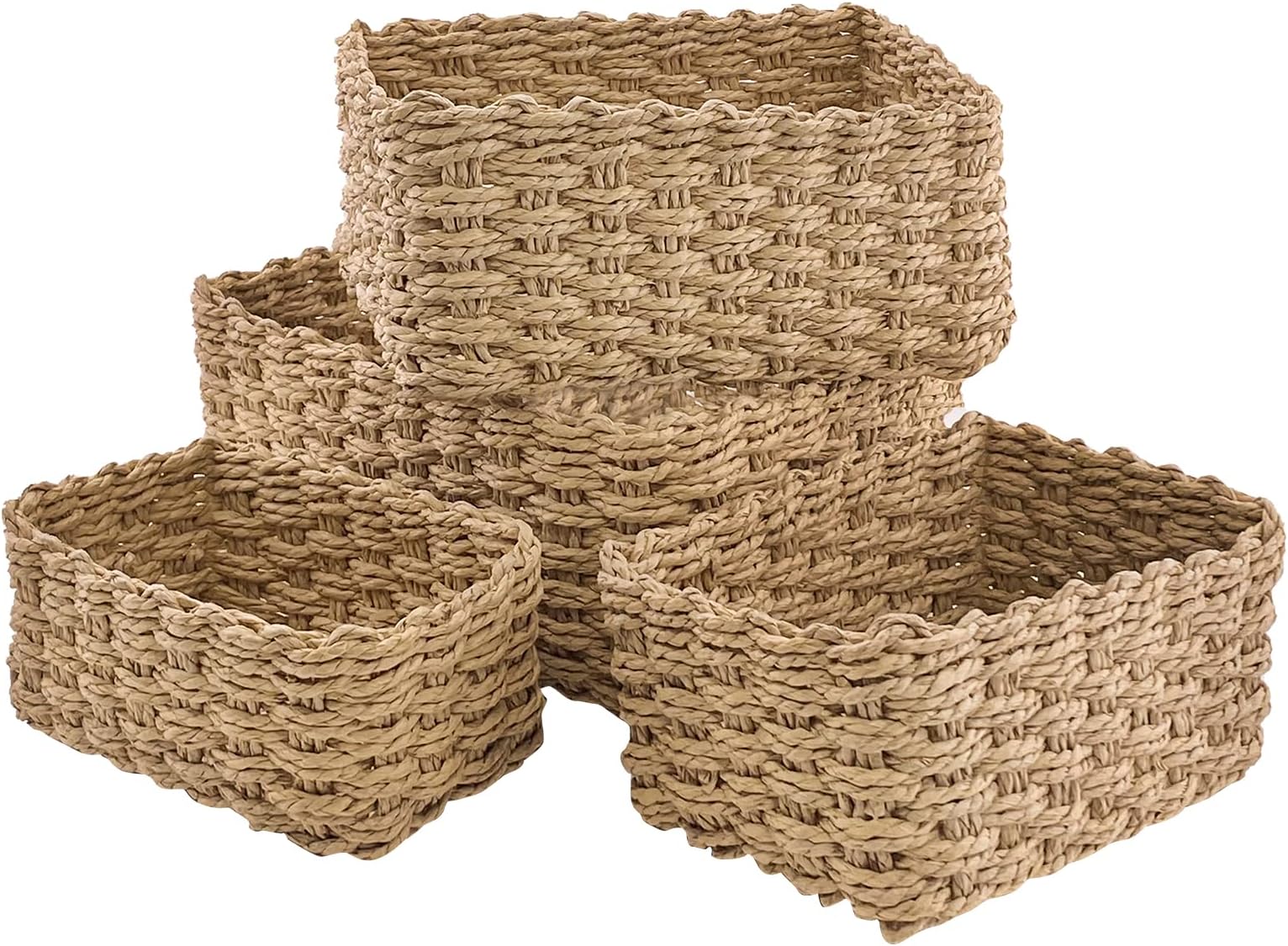 Lot de 3 corbeilles en rotin Vintage