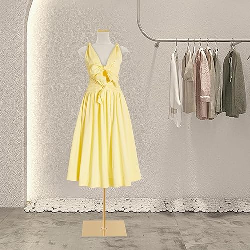 Miniatura 7 de Maniquí femenino torso para mujer, cuerpo de manicanequin de alta estabilidad, soporte de metal dorado para ropa, exhibición de joyas, altura